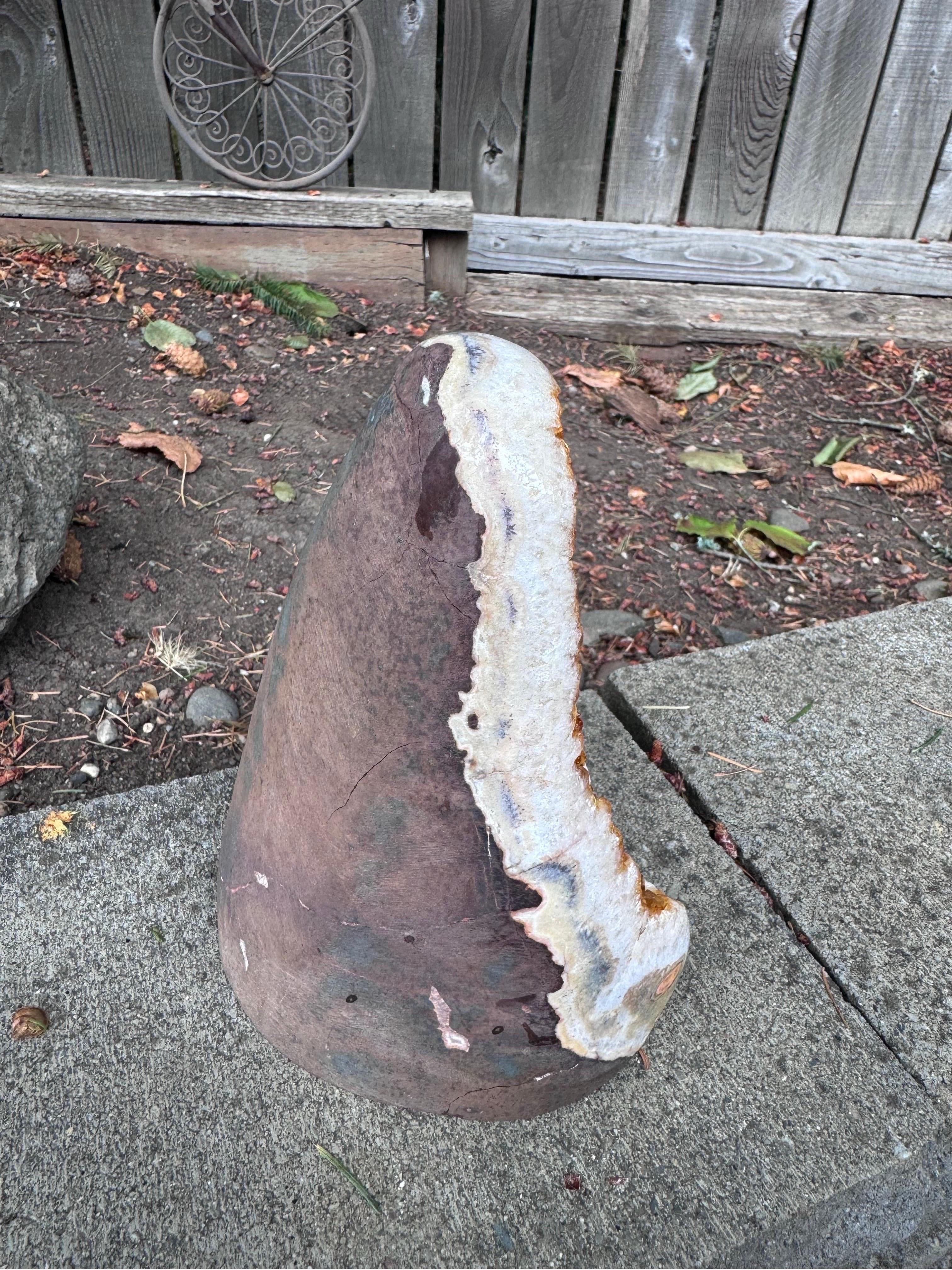 da uomo o donna Geode di citrino preminente dall'Uruguay con calcite in vendita