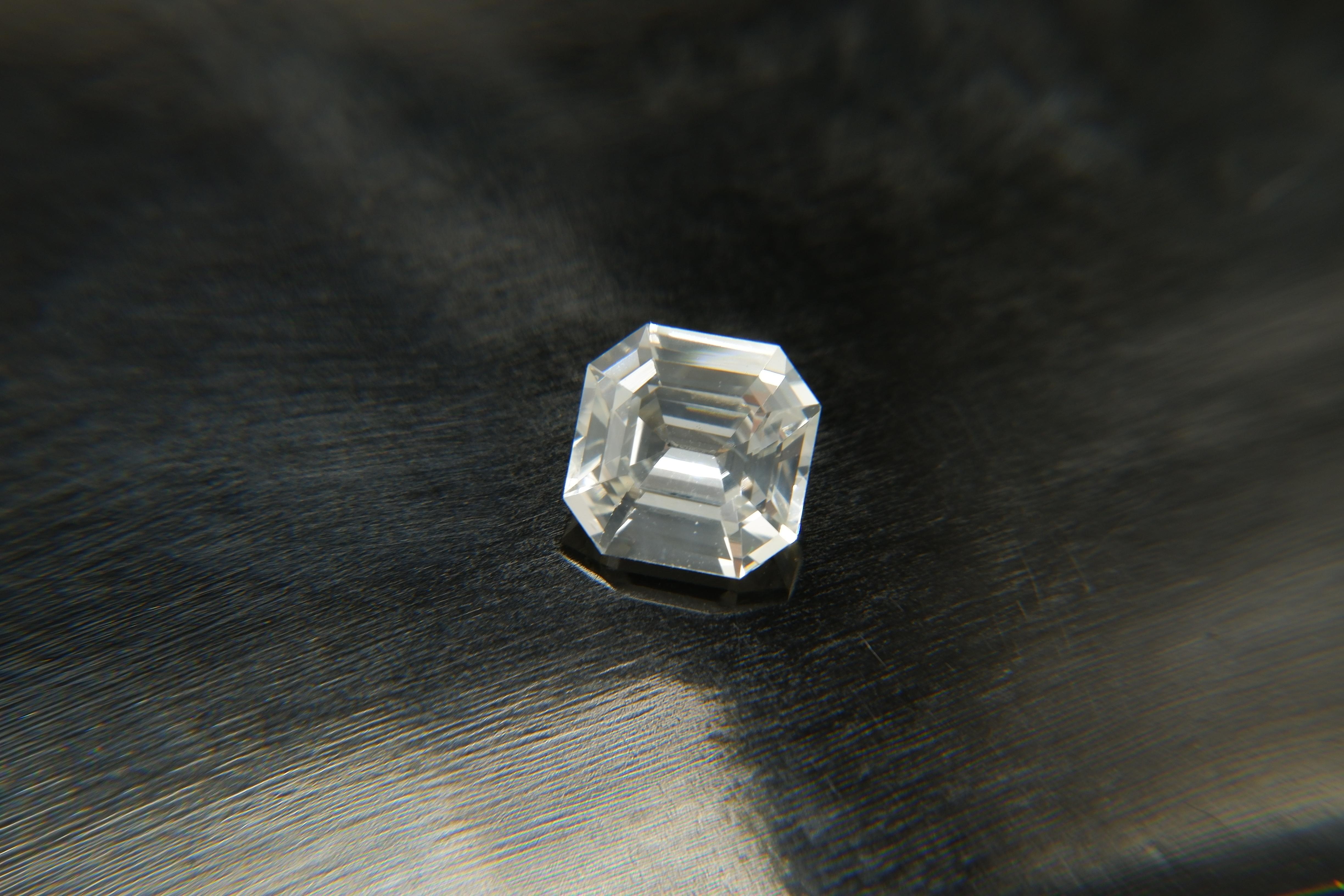Women's or Men's Premium Diamond-Like: Vivid Crisp White Sapphire, GIA For Sale