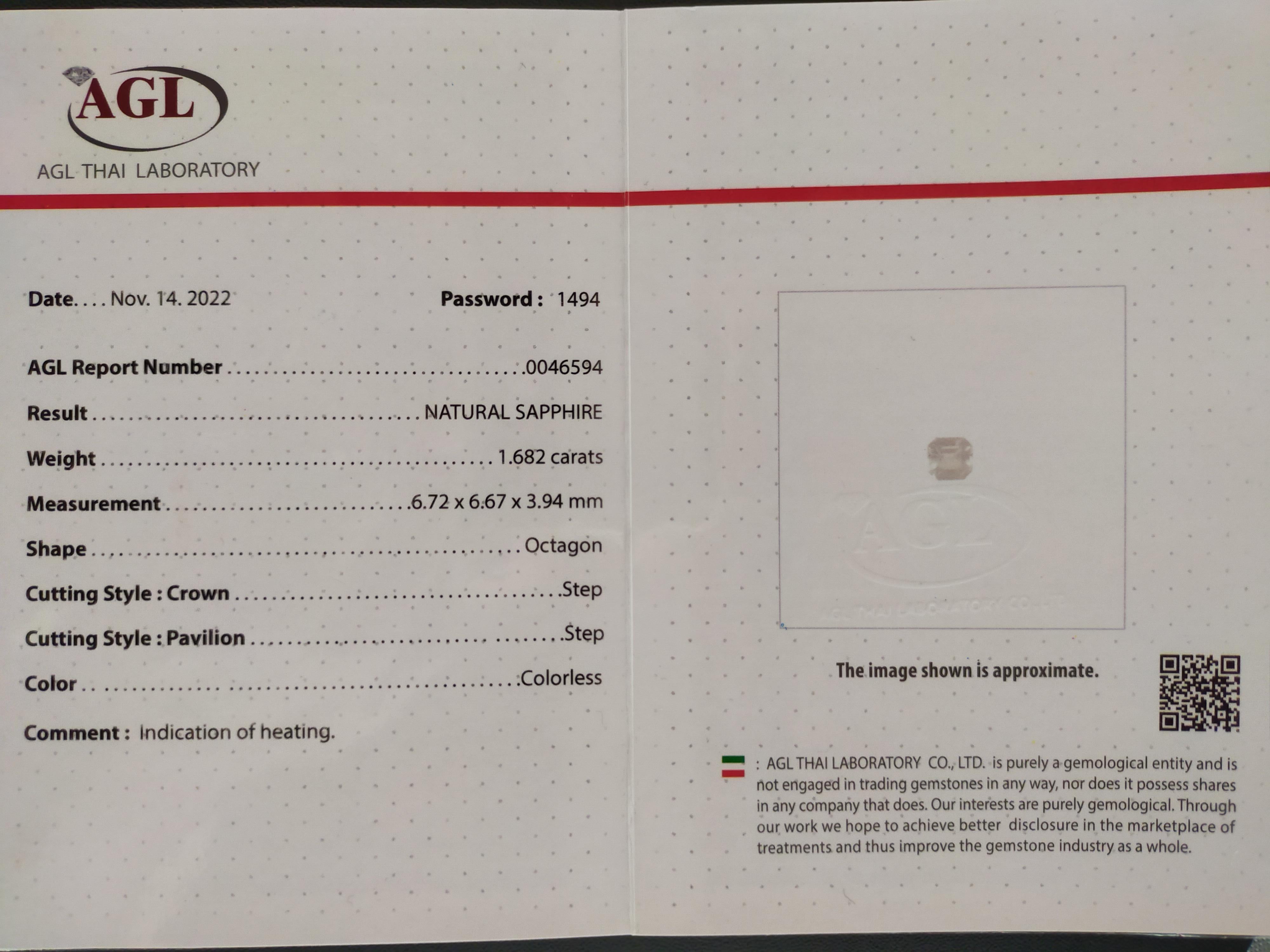 Premium Diamond-Like: Vivid Crisp White Sapphire, GIA For Sale 4