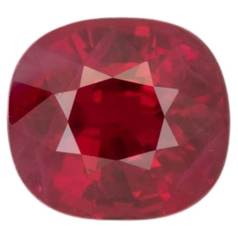 Premium GIA Certified Burma Ruby Cushion Cut 1.79cts 6.73x6.13mm – Red Gemstone
