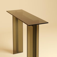 Premium Glass Console Table - Bronzed