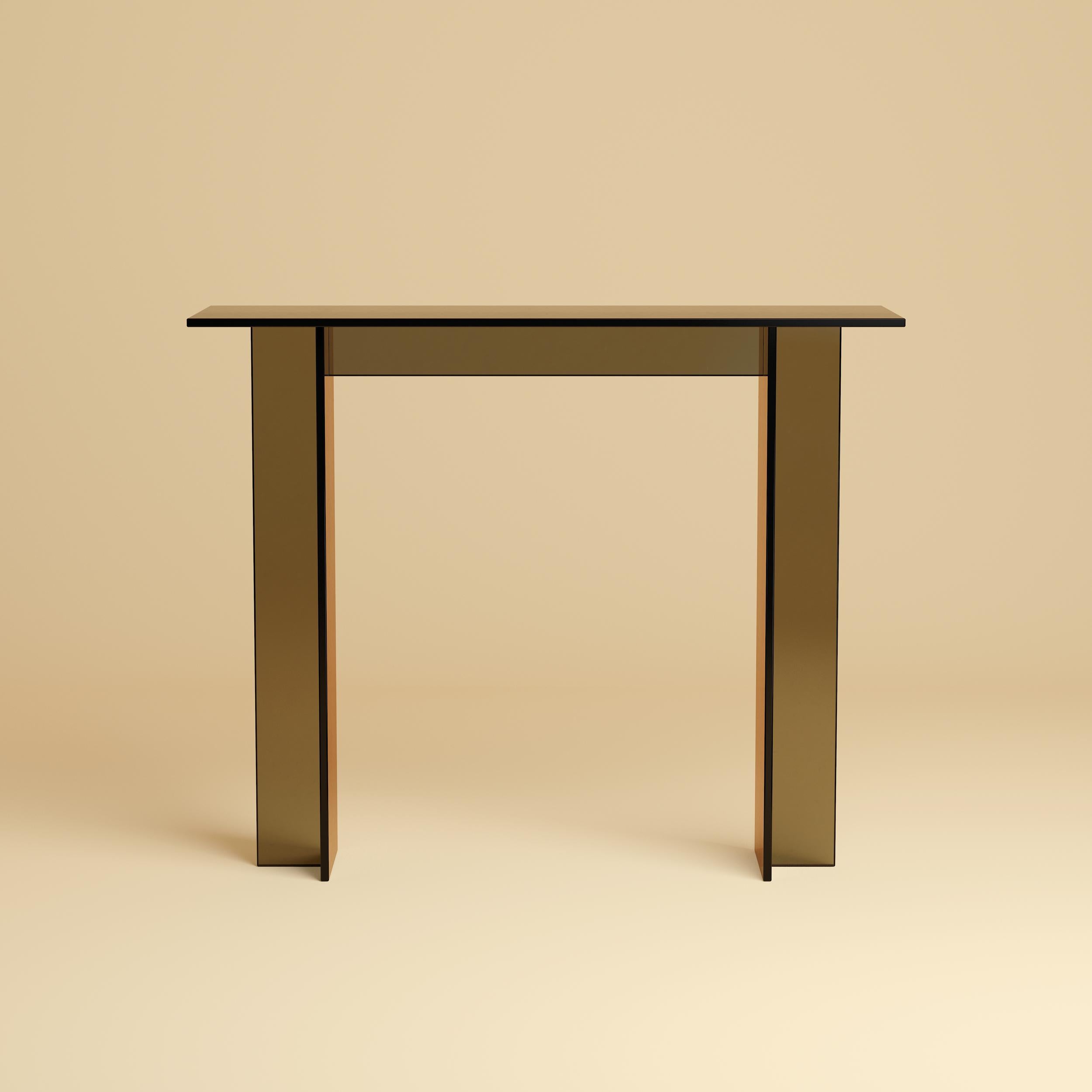 Premium Glass Console Table - Bronzed In New Condition For Sale In Lentate Sul Seveso, IT