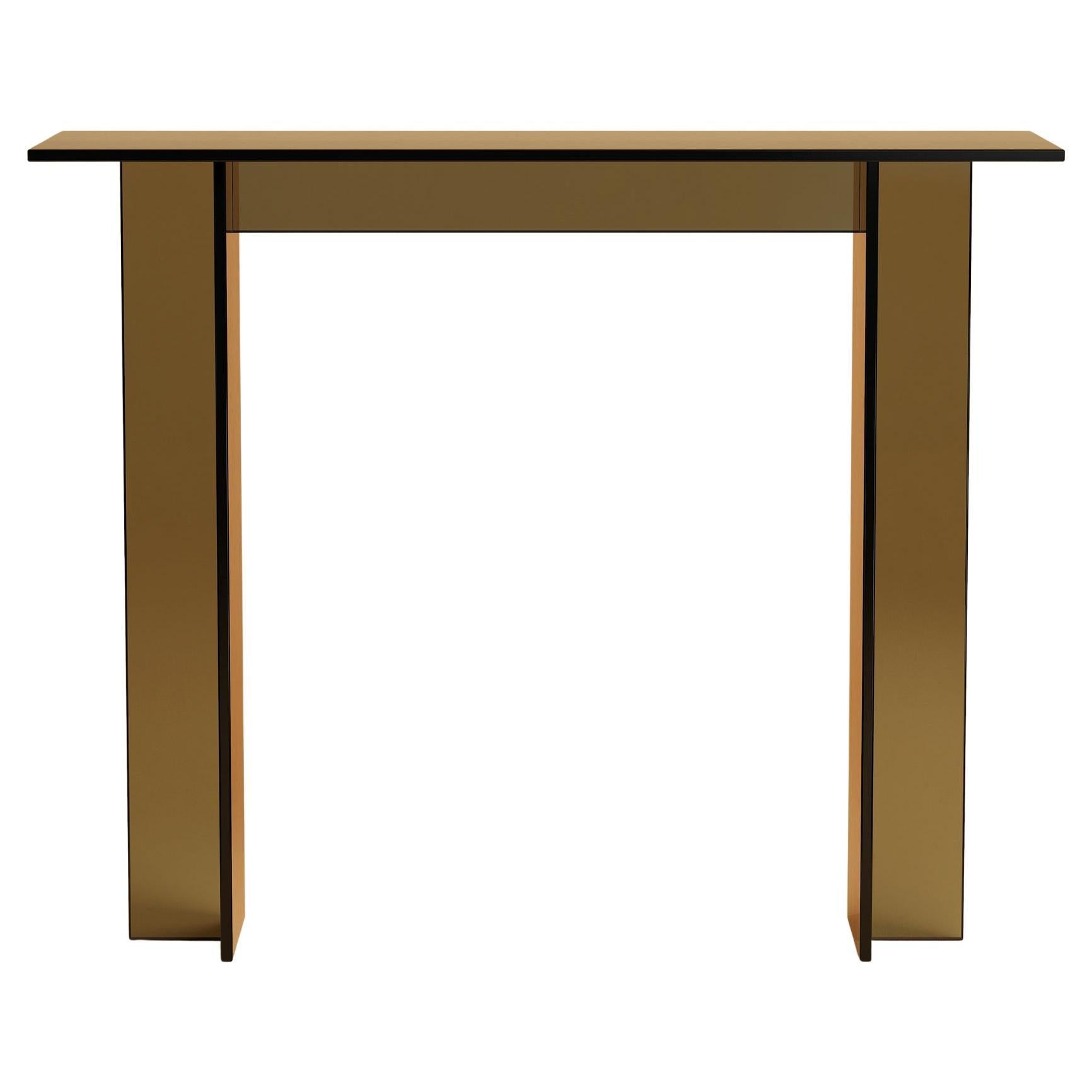 Premium Glass Console Table - Bronzed