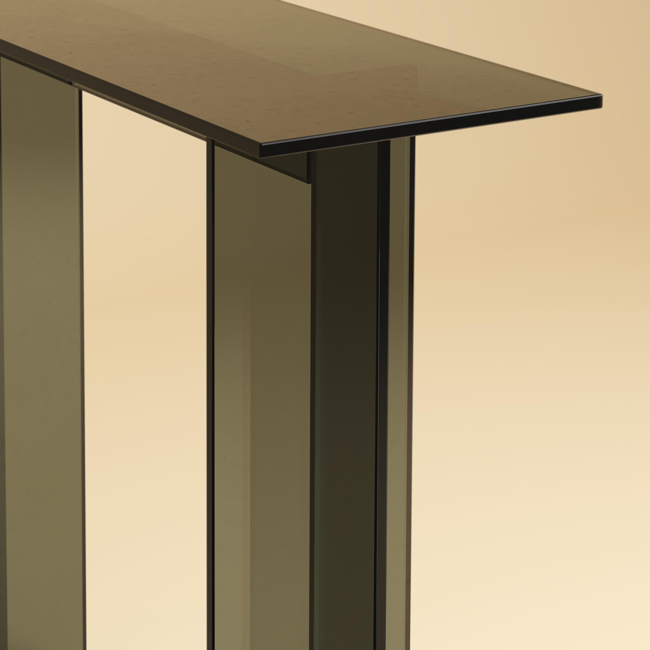 Modern Premium Glass Console Table - Smoked For Sale