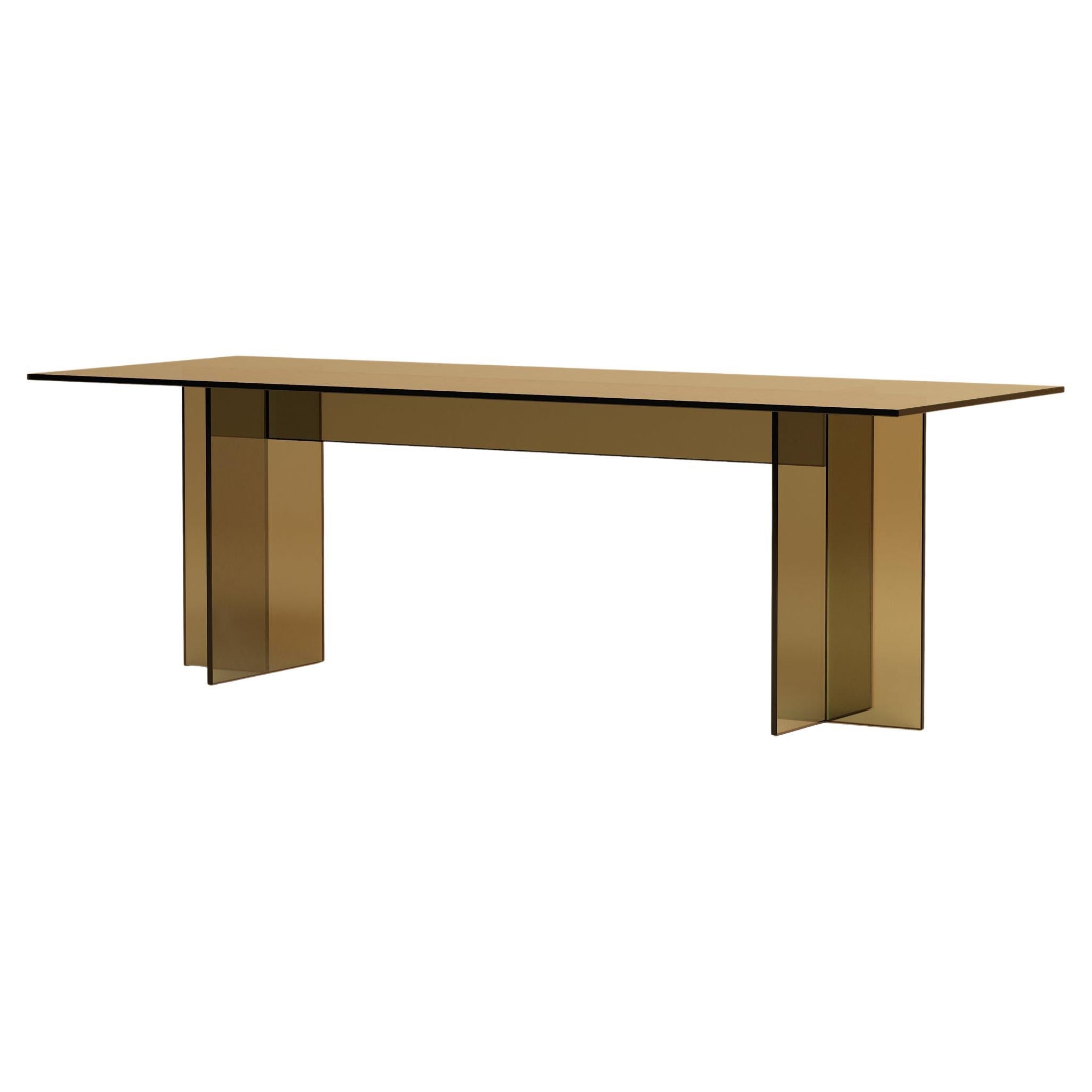 Premium Glass Lounge Table - Bronzed For Sale