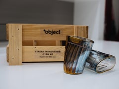 Premium Holographic Faceted Tumbler Glass Set of 6 in the gift box