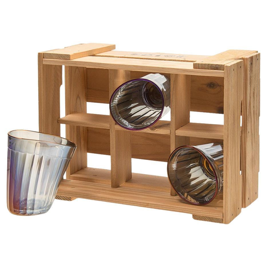 Premium Holographic Faceted Tumbler Glas 6er Set in der Geschenkbox