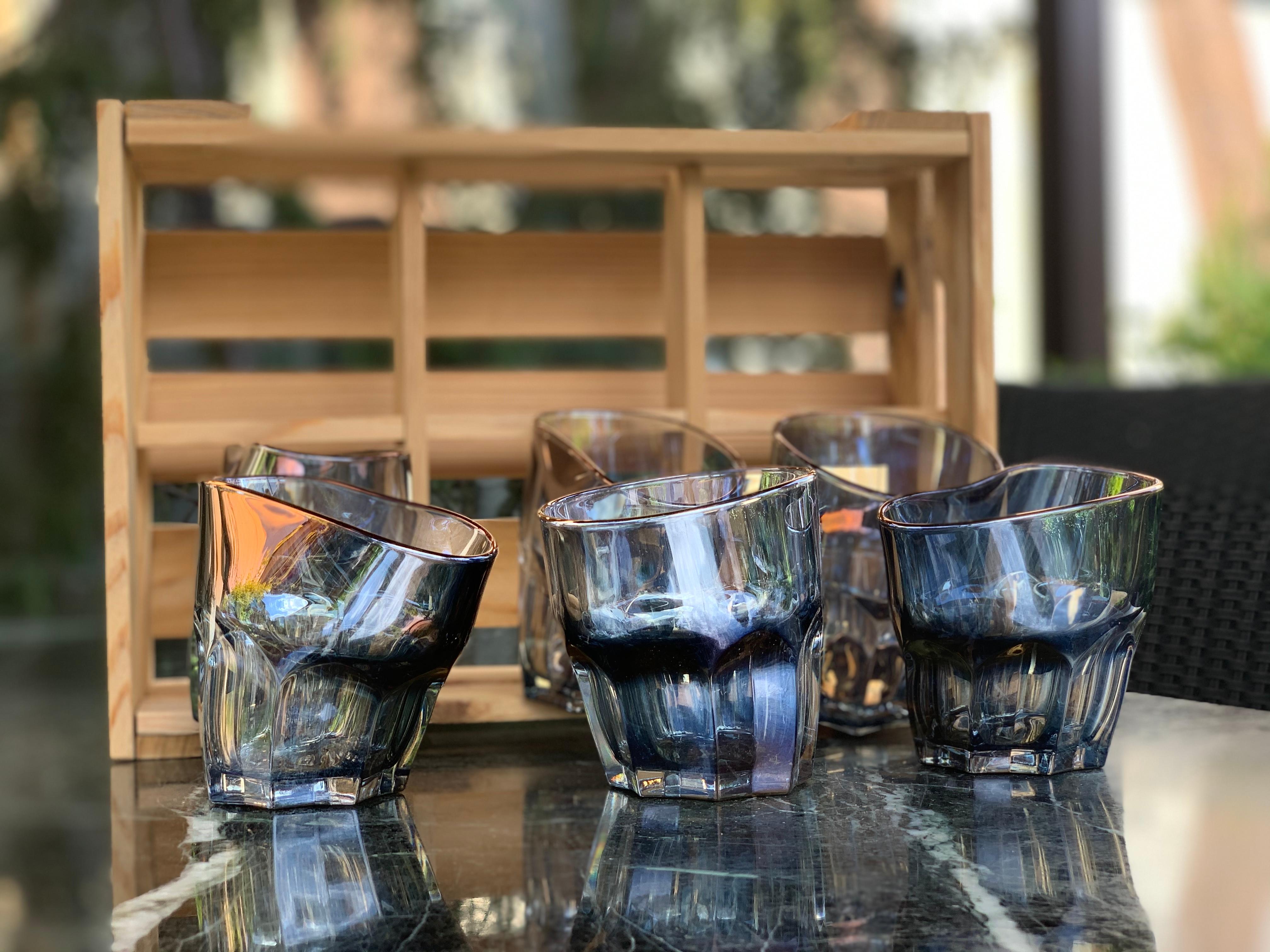 Premium Holographic Rocks Glass 6er Set in der Geschenkbox (Ukrainisch) im Angebot