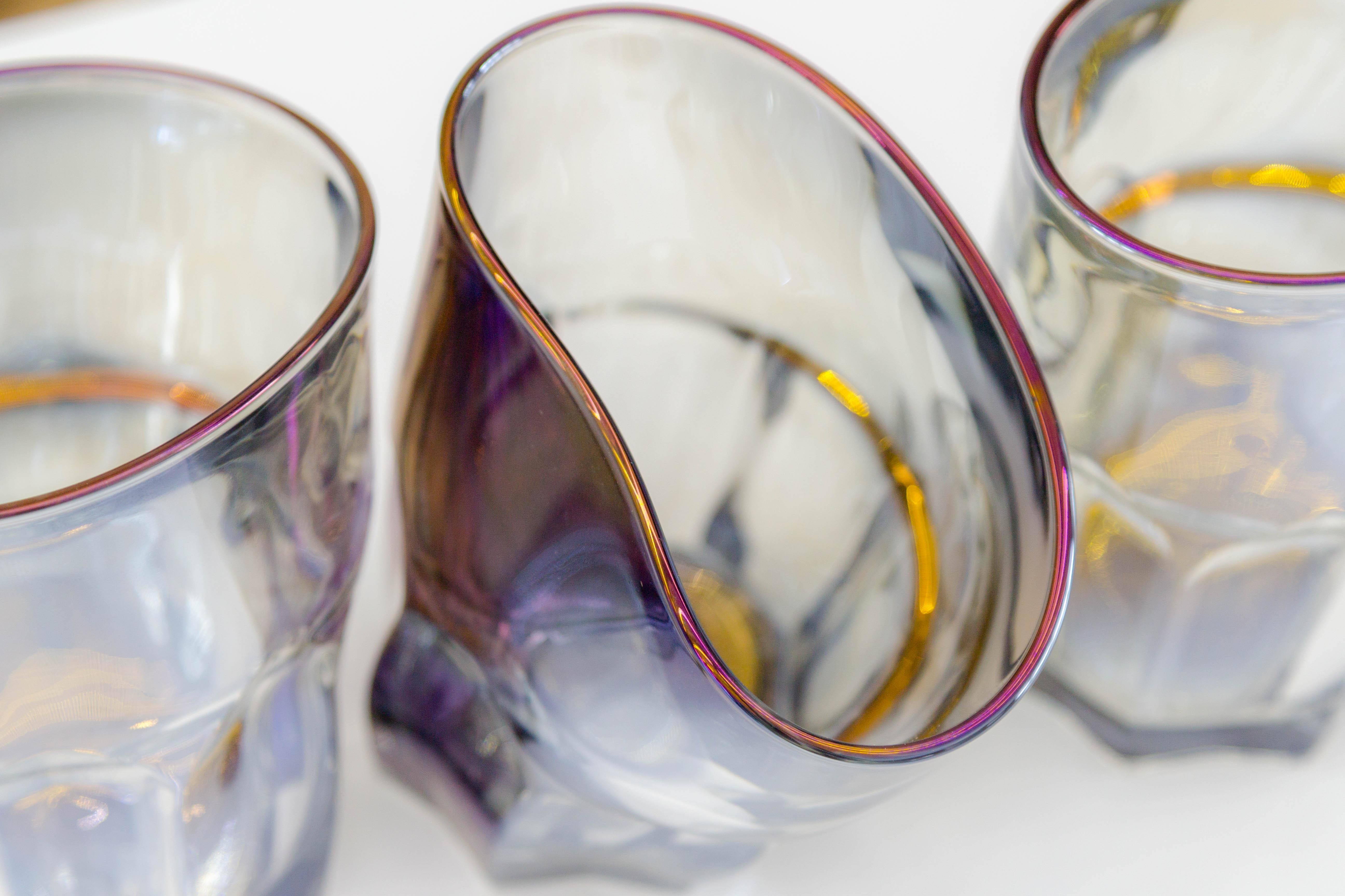 Premium Holographic Rocks Glass 6er Set in der Geschenkbox (21. Jahrhundert und zeitgenössisch) im Angebot