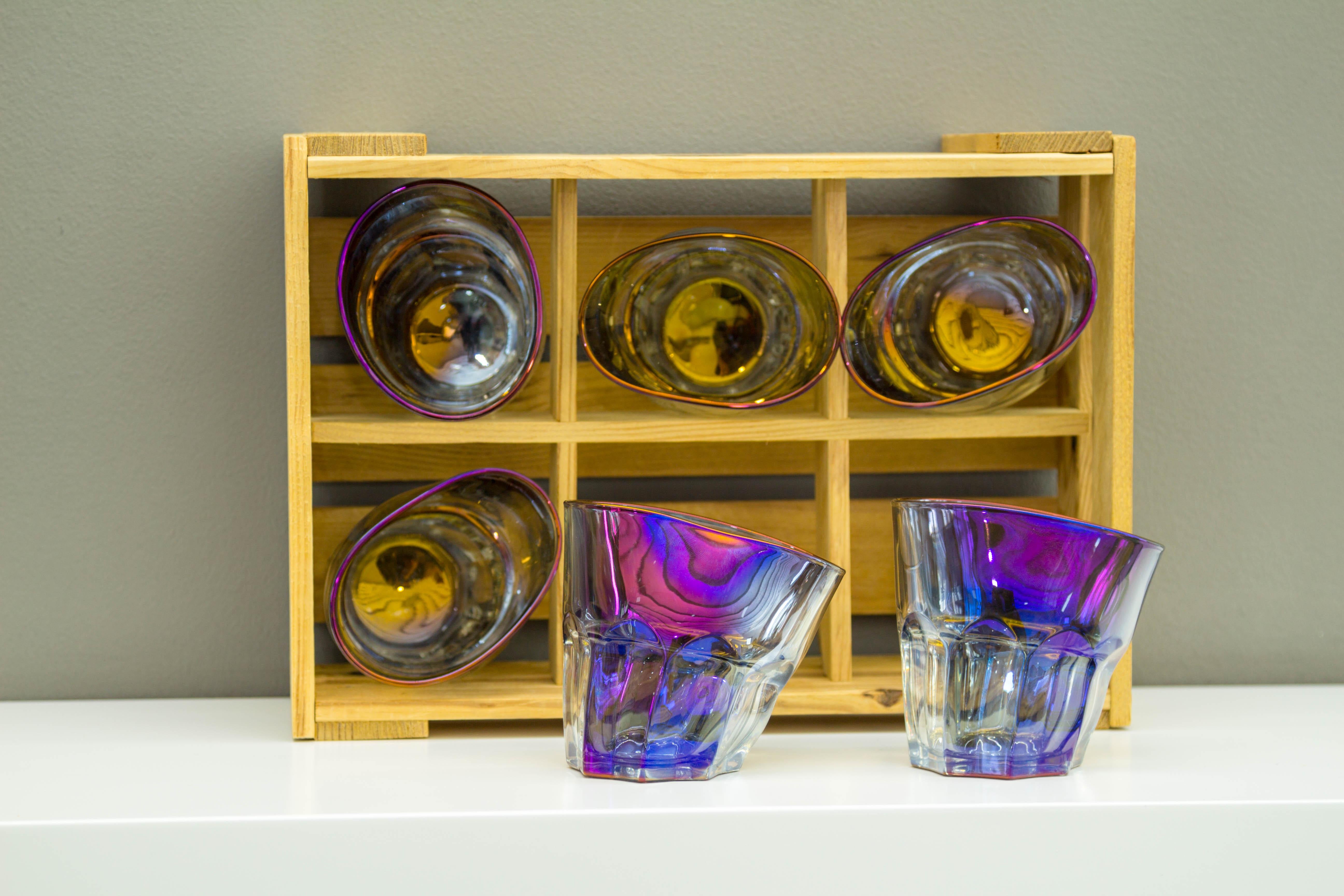 Premium Holographic Rocks Glass 6er Set in der Geschenkbox im Angebot 1