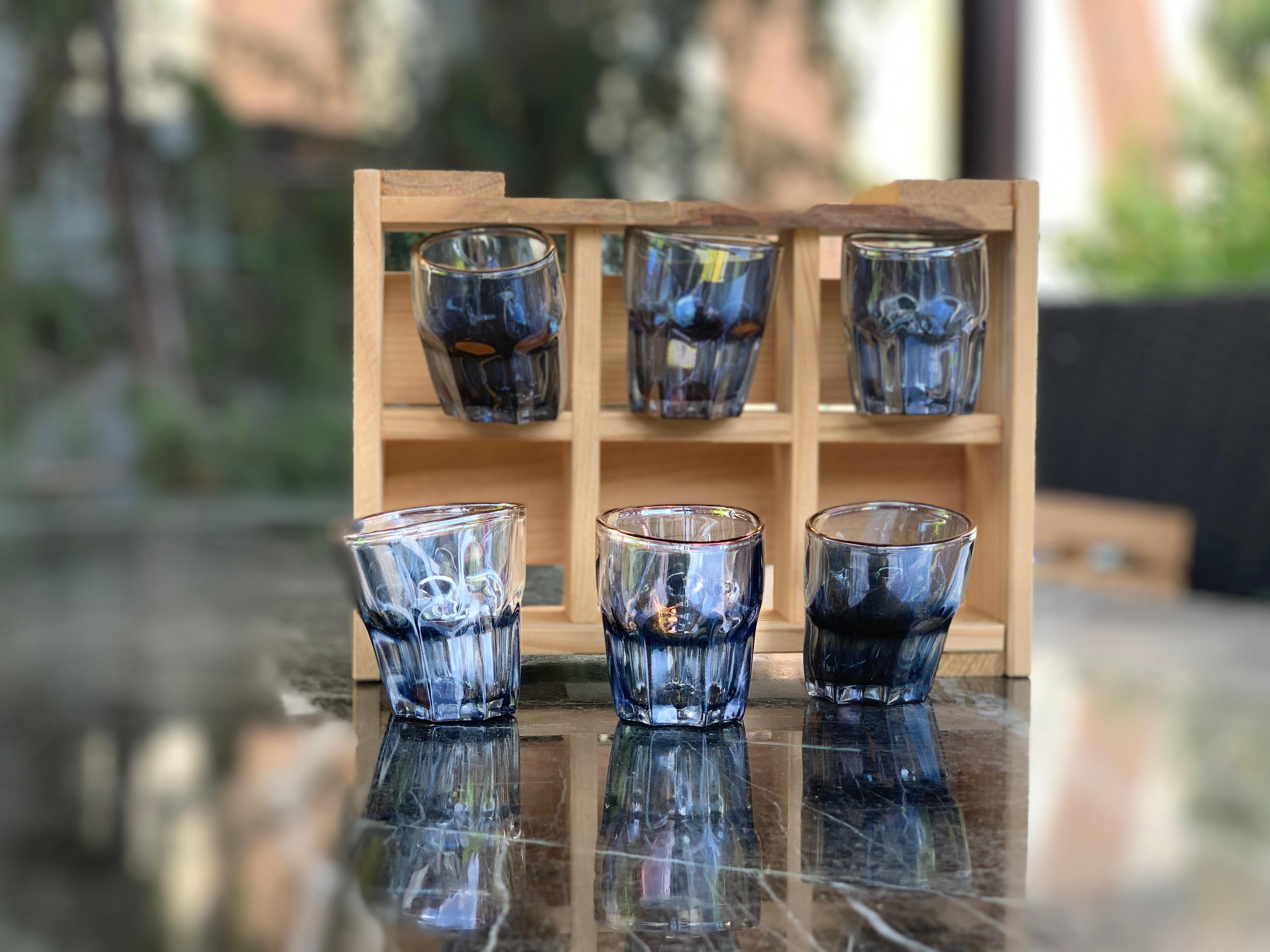 XXIe siècle et contemporain Premium Holographic Shot Glass Set de 6 dans la boîte cadeau en vente