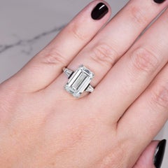 Premium Lenght GIA Certified 9.12 Carat Emerald Cut Diamond Ring