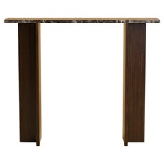 Premium Konsolentisch aus Marmor und Eiche - Emperador Dark Brown