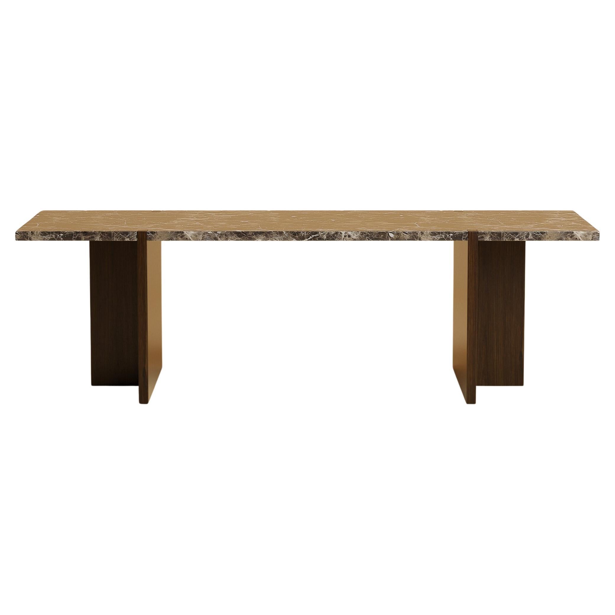 Premium-Loungetisch aus Marmor und Eiche - Emperador Dark Brown