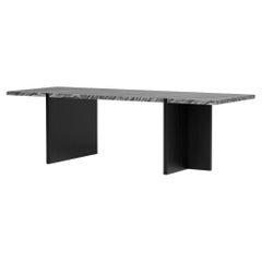 Mesa de salón Premium de Mármol y Roble - Mármol Negro Kenia