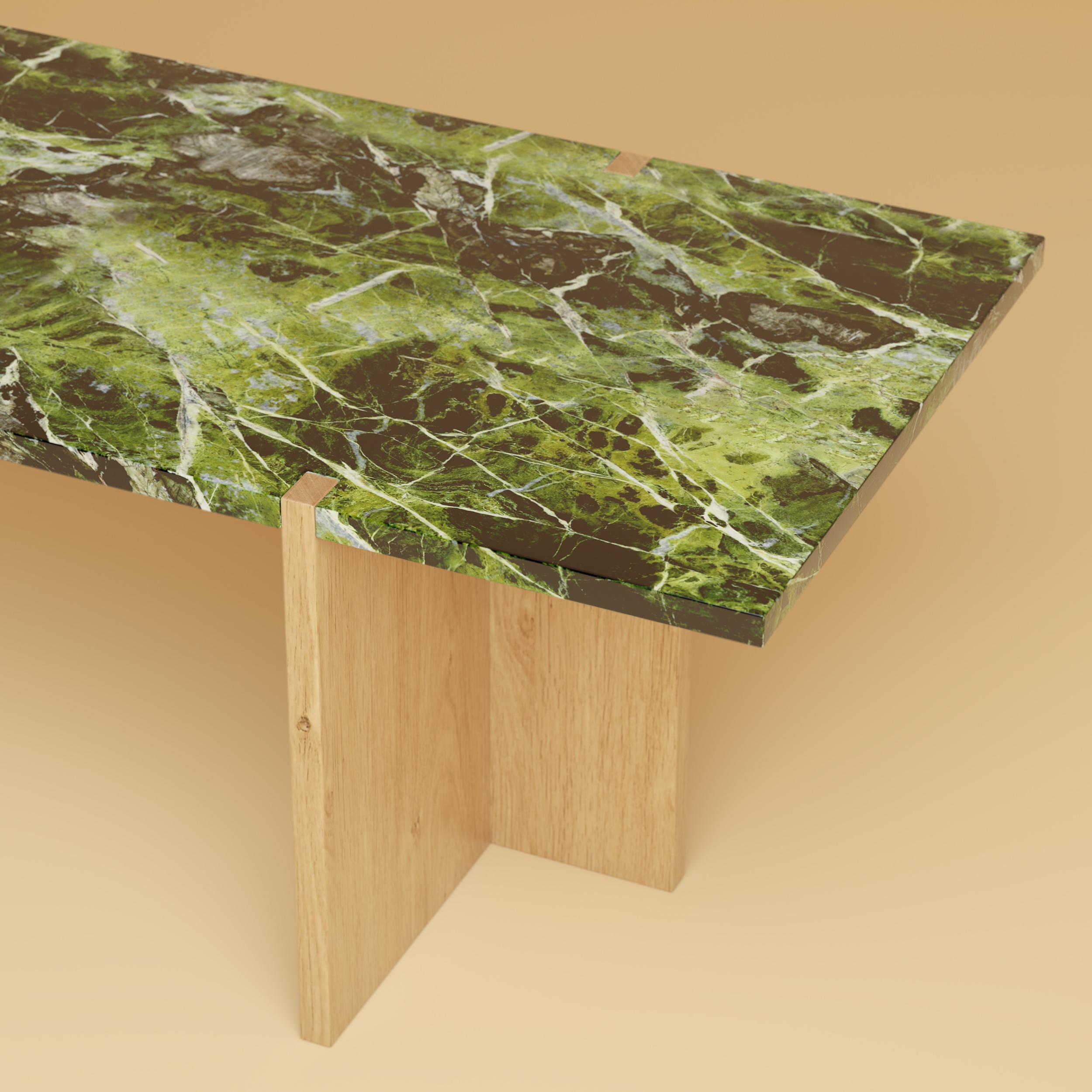 Palm Lounge Table by Lebanto - Luxueux marbre ou travertin avec détails d'emboîtement en chêne

La table de salon Palm de Lebanto est un chef-d'œuvre de design moderne et d'artisanat italien, avec un luxueux plateau en marbre ou en travertin et des