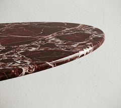 Mesa de Mármol Premium Rosso Levanto con Base Cónica Maciza, Mesa Personalizable