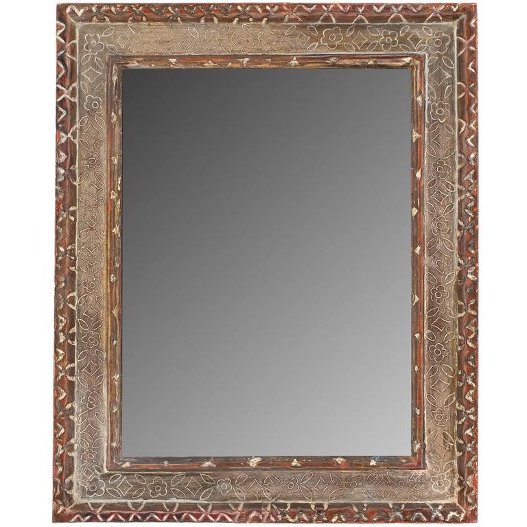 Arts and Crafts Prendergast Style Mirror For Sale