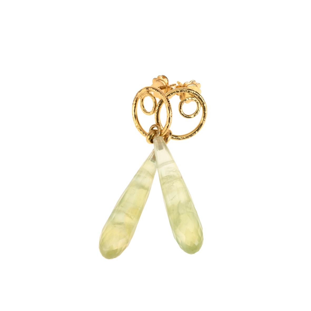 Prenithe 18 Karat Gold Drop Earrings In New Condition For Sale In Milan, IT