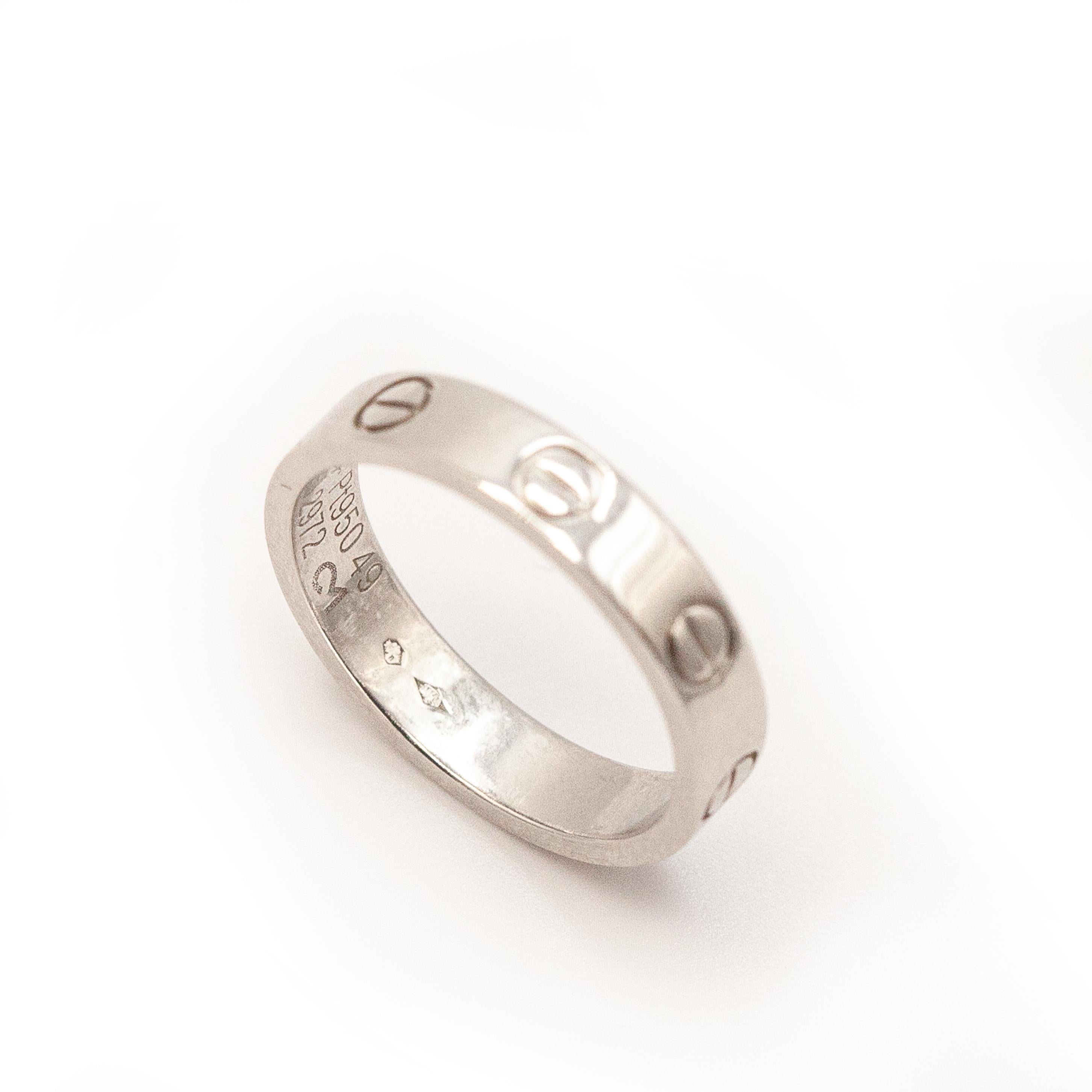 Anello CARTIER LOVE in platino usato in vendita 5