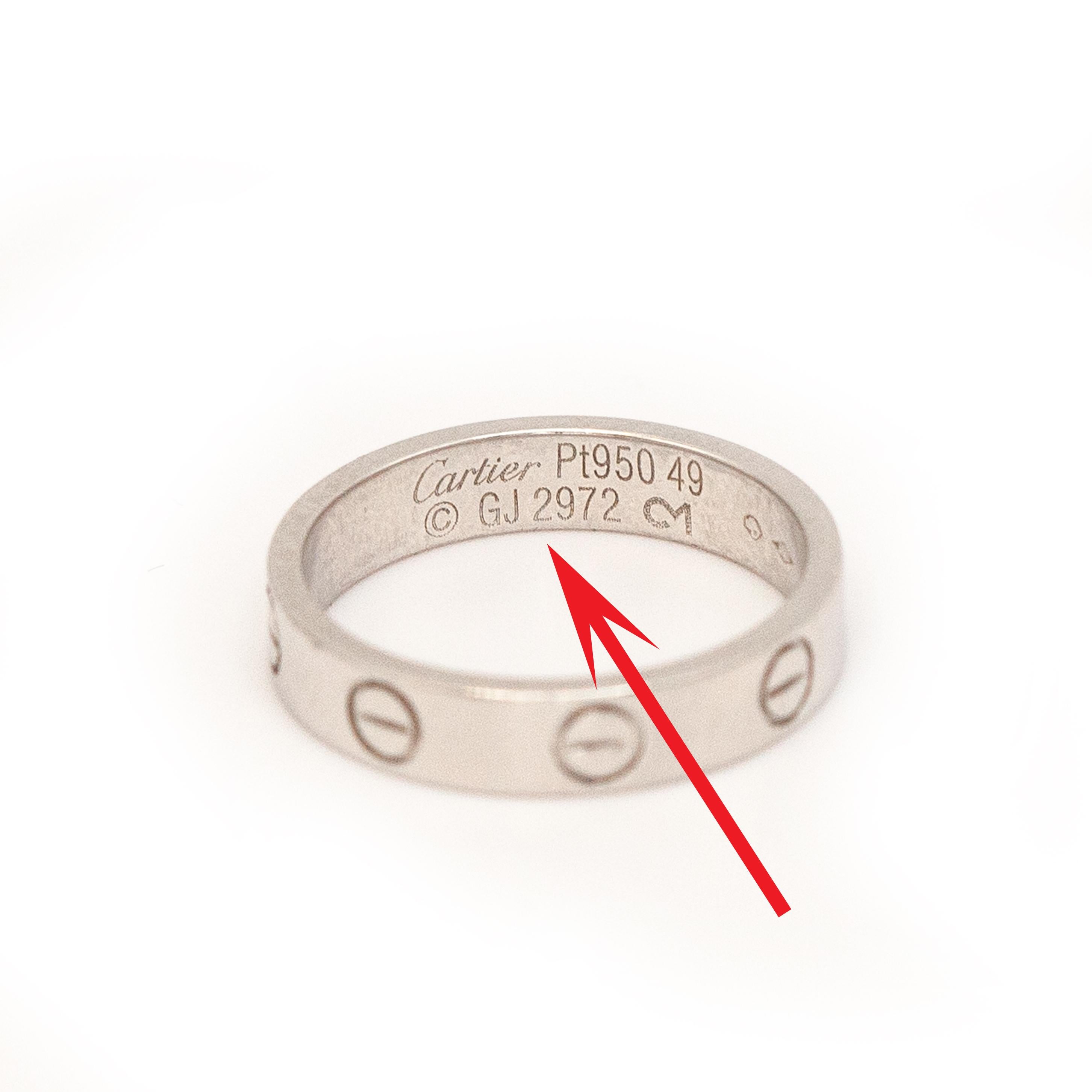 Anello CARTIER LOVE in platino usato in vendita 6