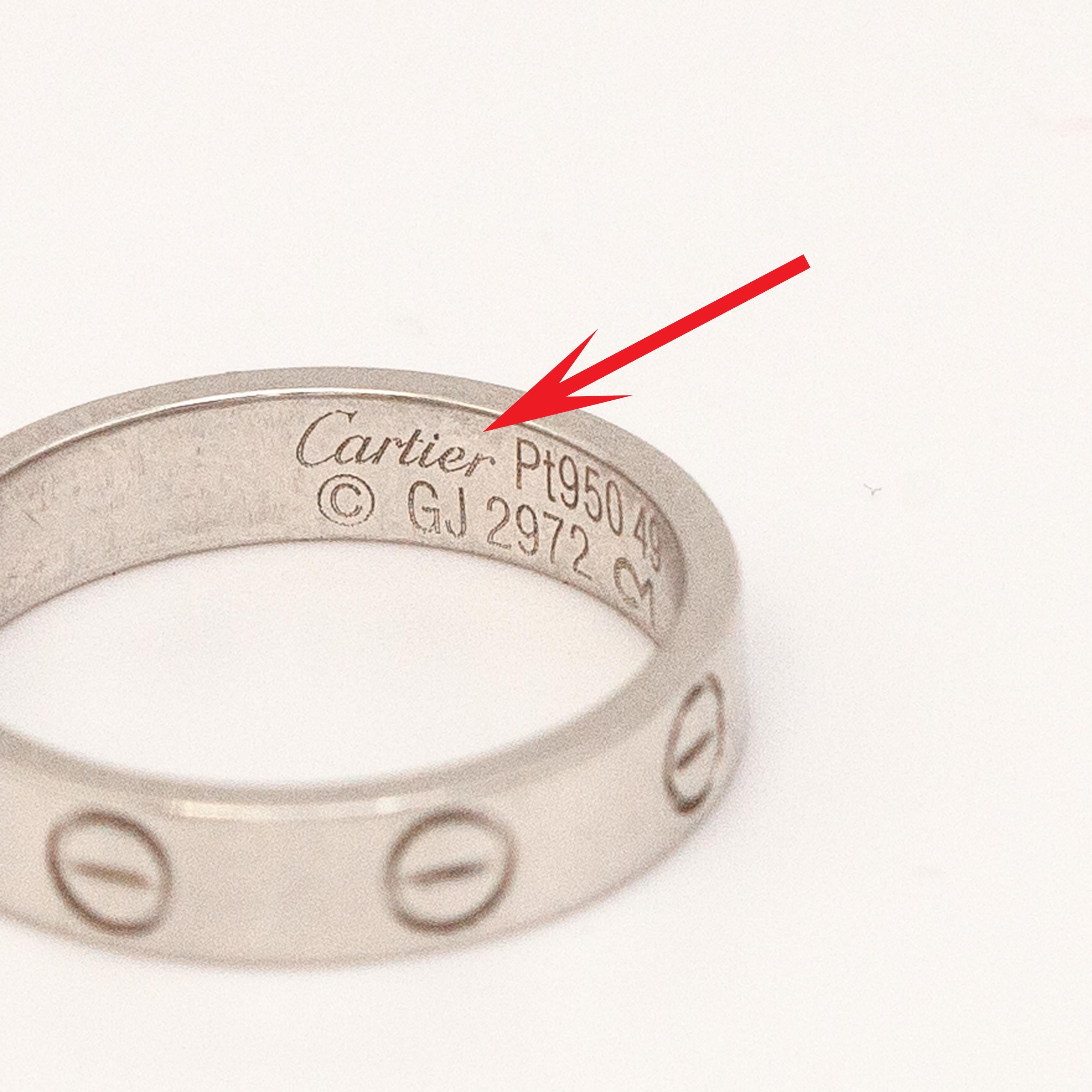 Anello CARTIER LOVE in platino usato in vendita 7