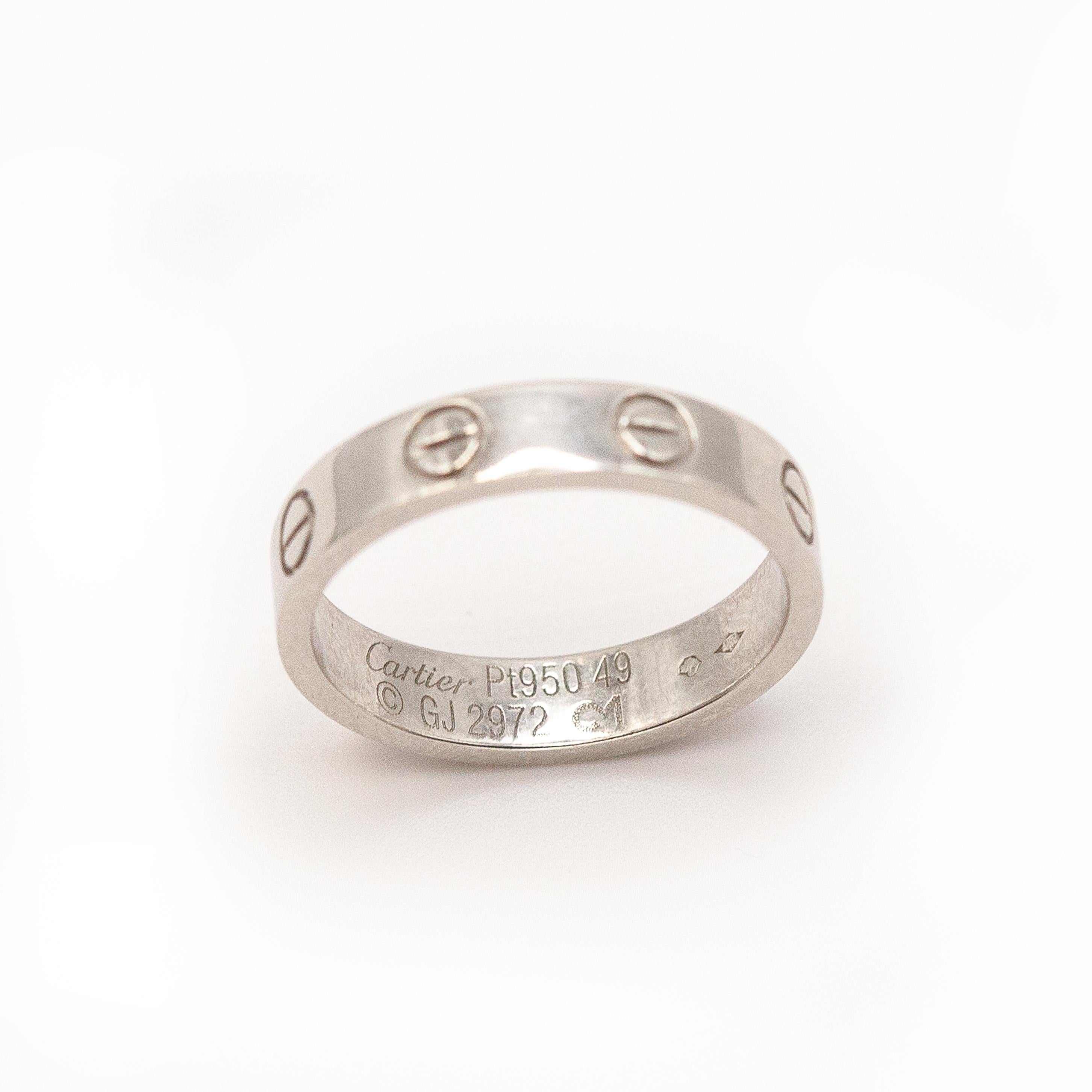Anello CARTIER LOVE in platino usato in vendita 1