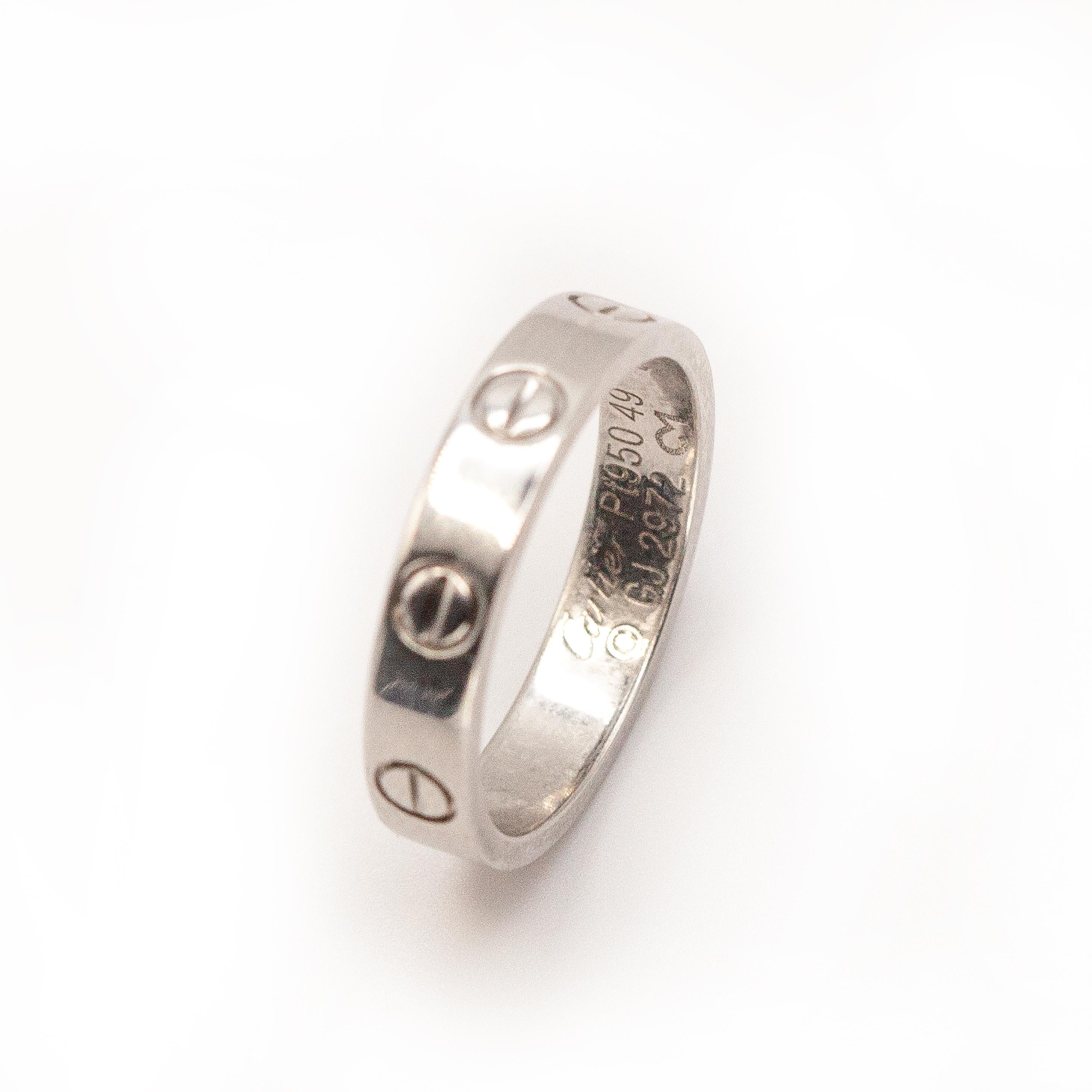 Anello CARTIER LOVE in platino usato in vendita 2