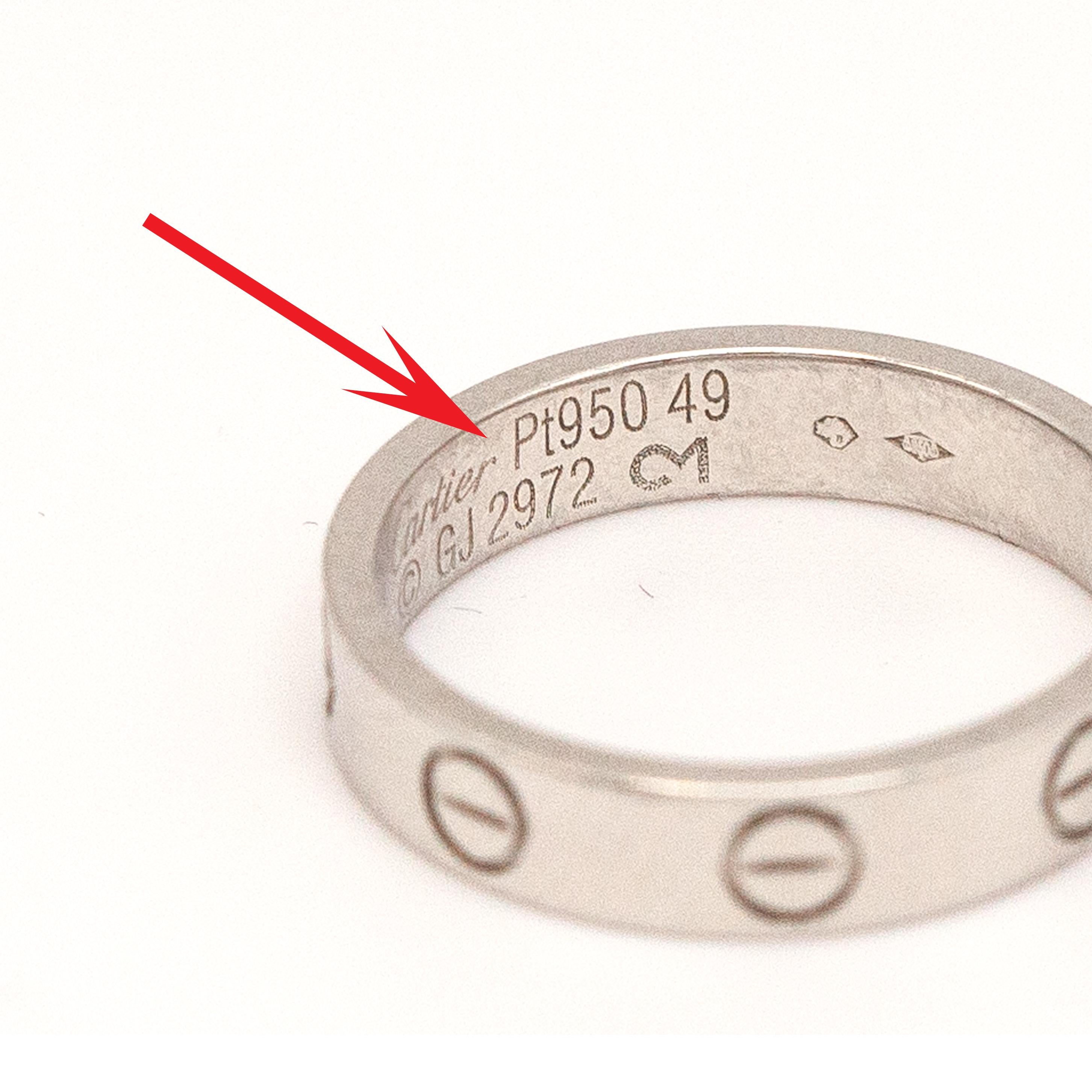 Anello CARTIER LOVE in platino usato in vendita 4
