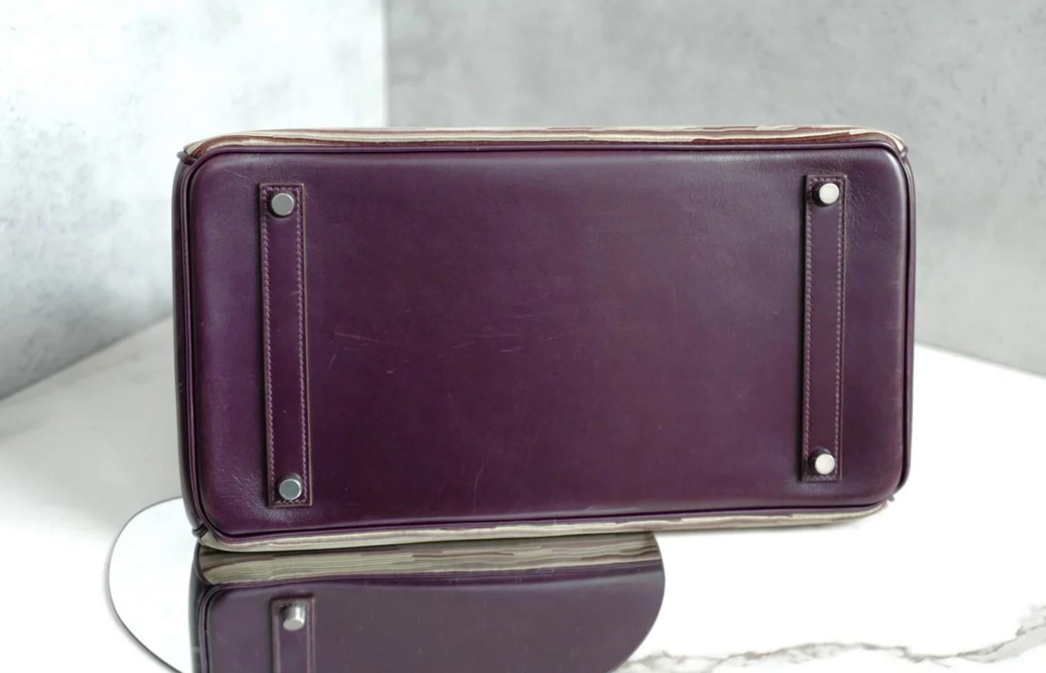 Preowned Hermes Birkin 35 Vibrato Raisin With Palladium HW Limited Edition en vente 1