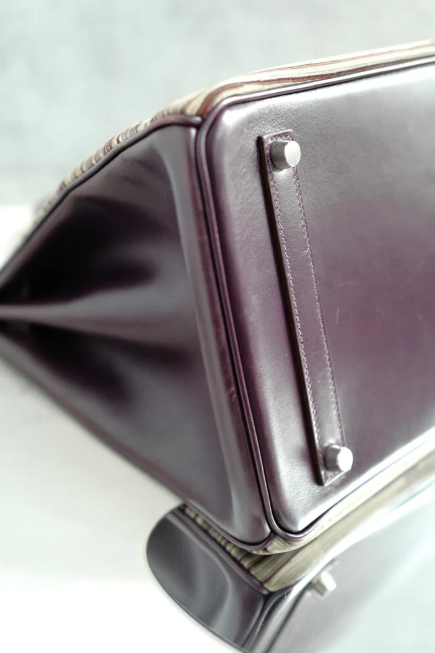 Preowned Hermes Birkin 35 Vibrato Raisin With Palladium HW Limited Edition en vente 2