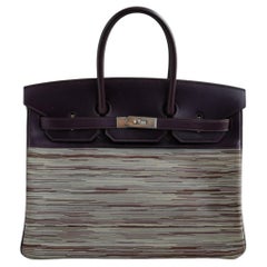 Hermes Birkin 35 Vibrato Pasas de uva con paladio Edición limitada