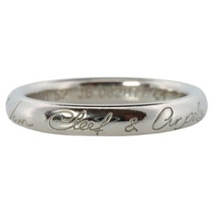 Preowned Van Cleef Arpels band. Genuine VCA PT950 Platinum Signature ring.