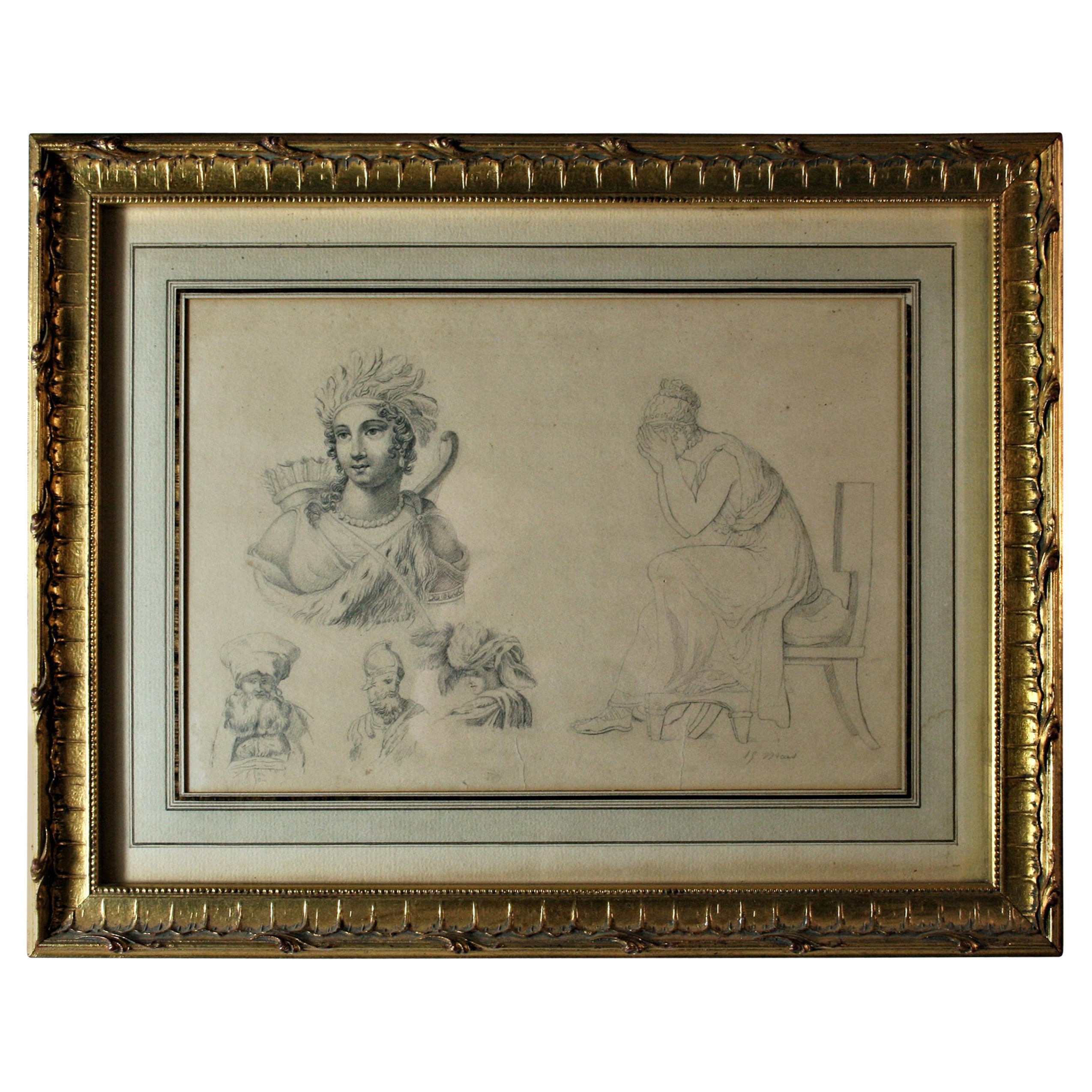 Preparatory Drawings Empire Antique Inspirations 19th Century