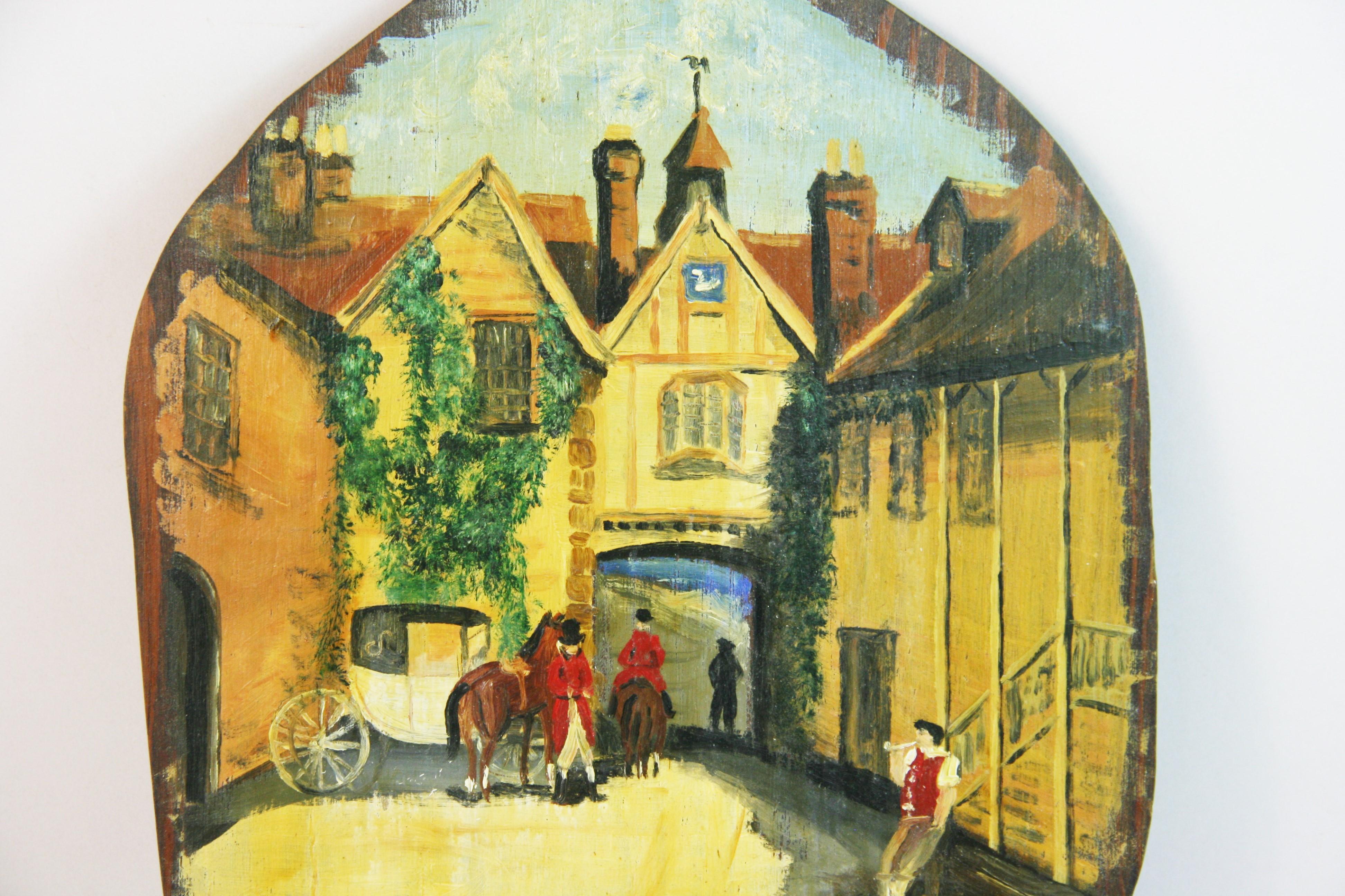 Peint à la main Préparation à la chasse au renard anglais Peinture à l'huile en vente