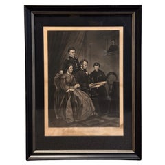 "Prés. Gravure de Lincoln And Family par A. B. Walter, d'après Francis Schell, 1865