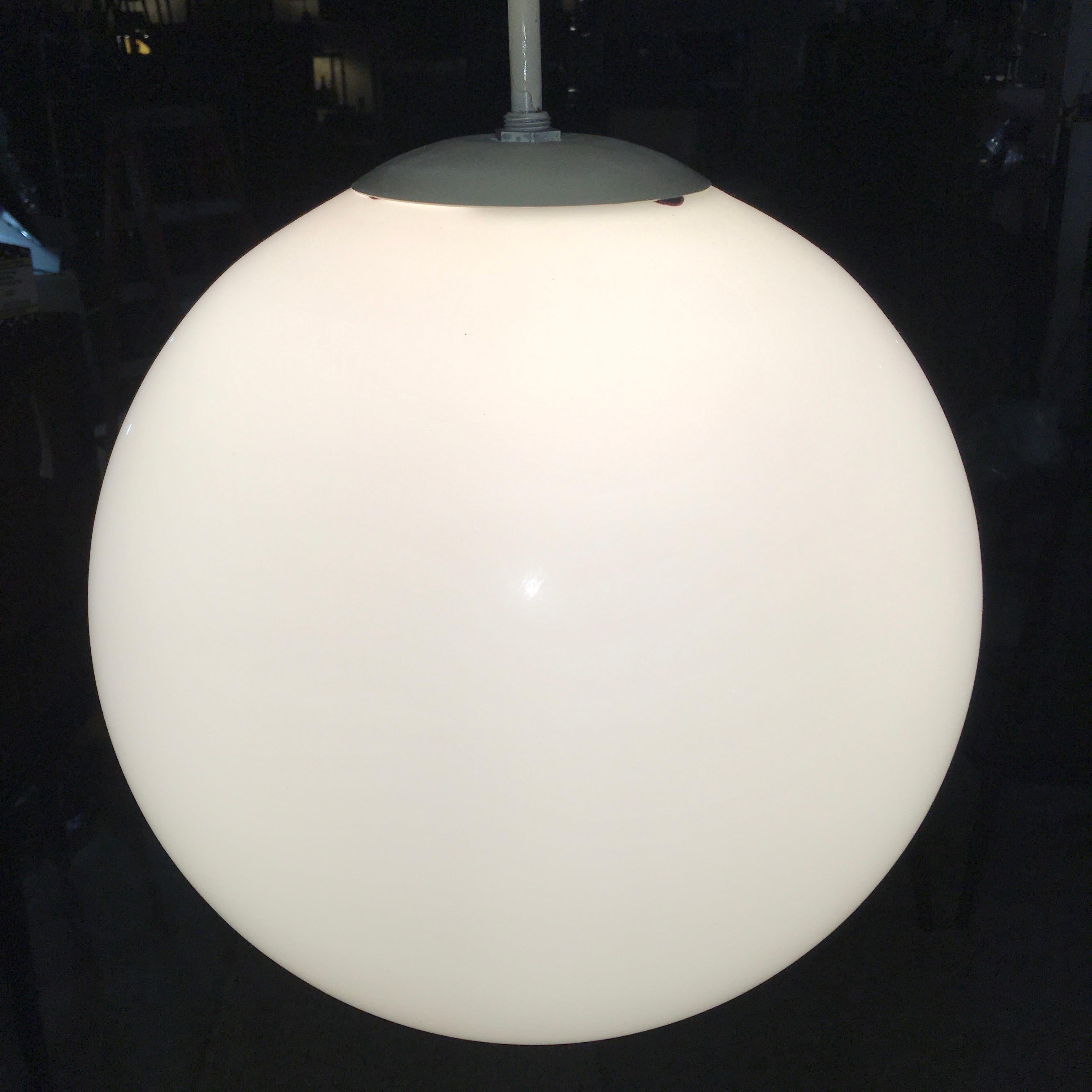 Aluminum Prescolite Polished Opal Glass Pendants