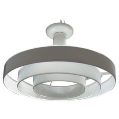 Retro Prescolite Mid-Century Modern Saturn Ring Flush Mount Light