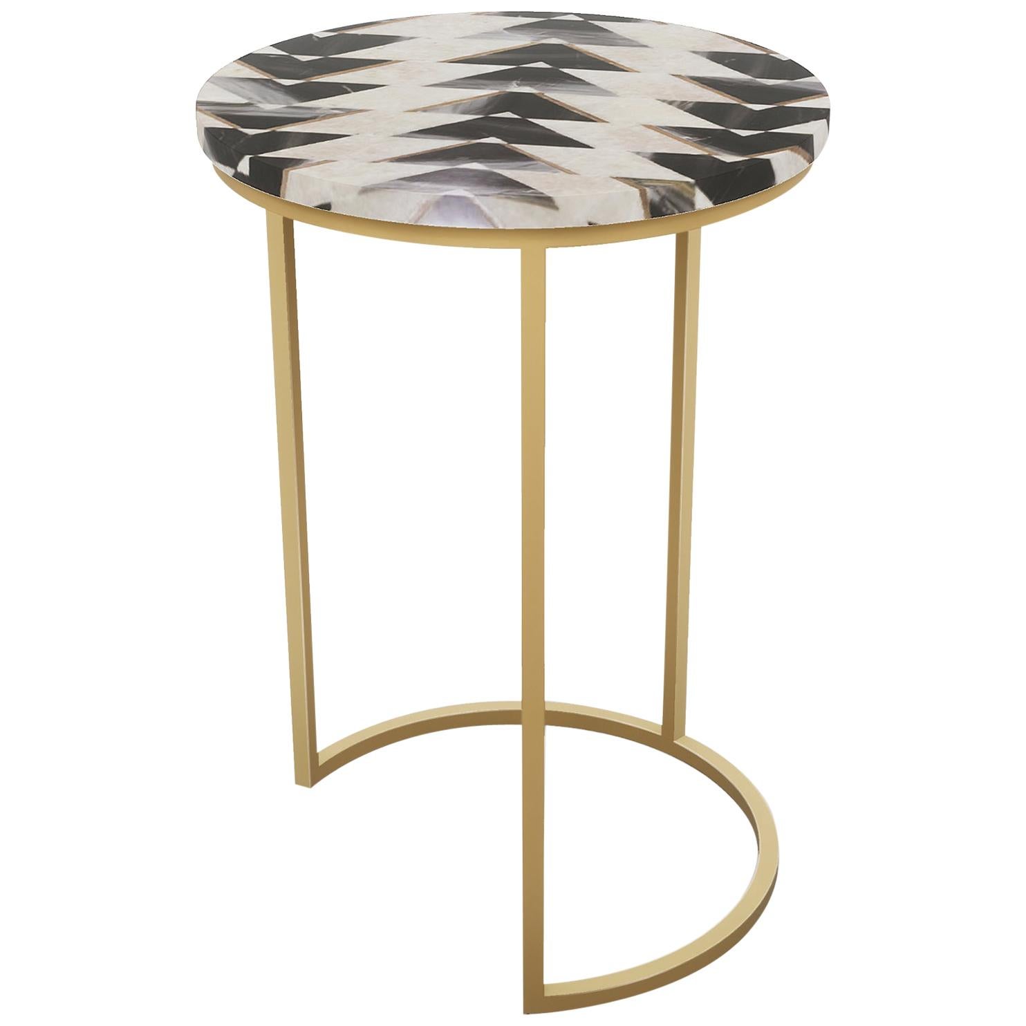 Pair of Councill Craftsman Half Moon Inlaid Tables at 1stDibs