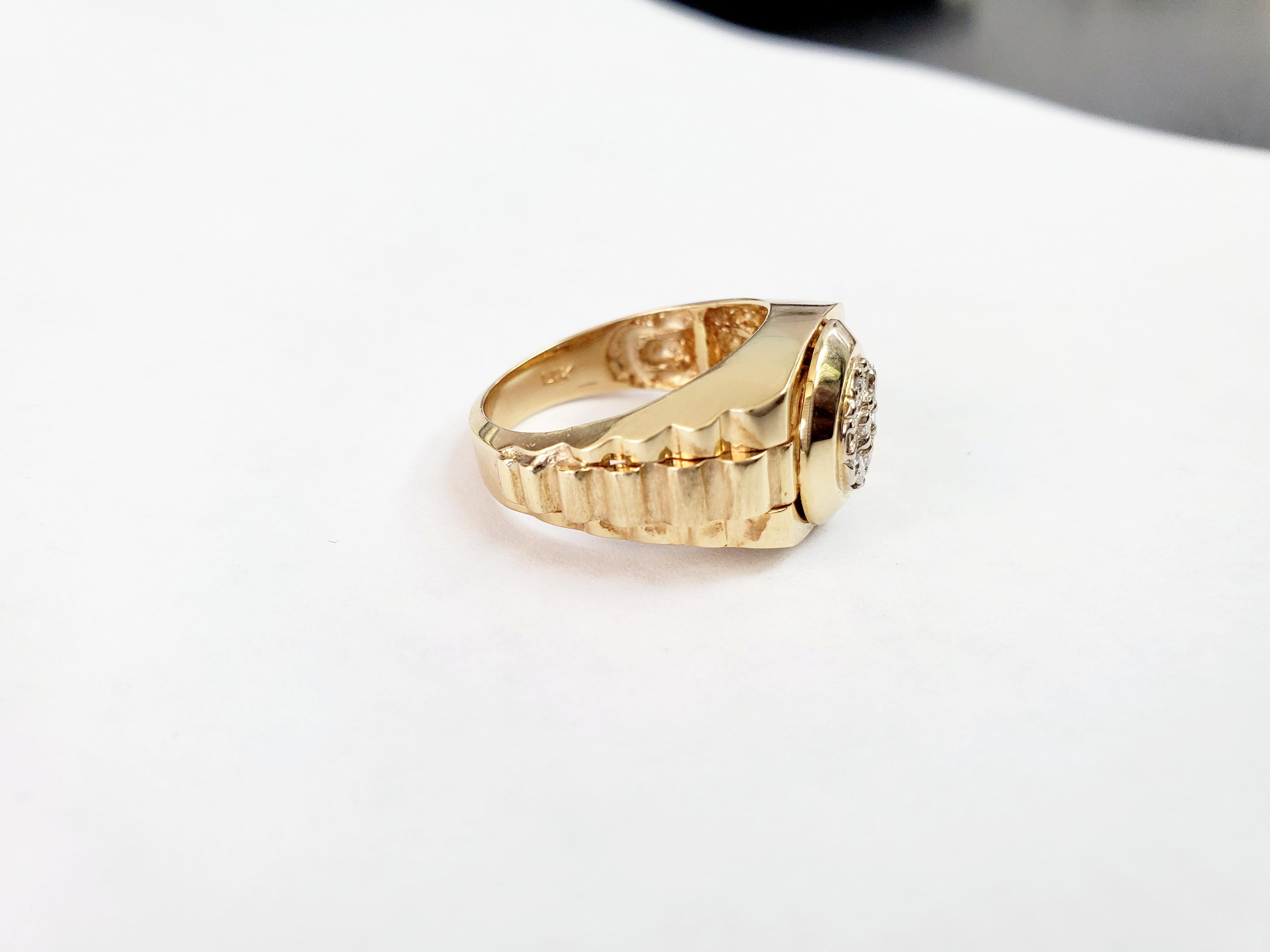 Bague en or jaune 14k à diamant de style presdientiel .38cttw Neuf - En vente à Sugar Land, TX