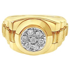 Presdiential Style Diamond Ring .38cttw 14k Yellow Gold