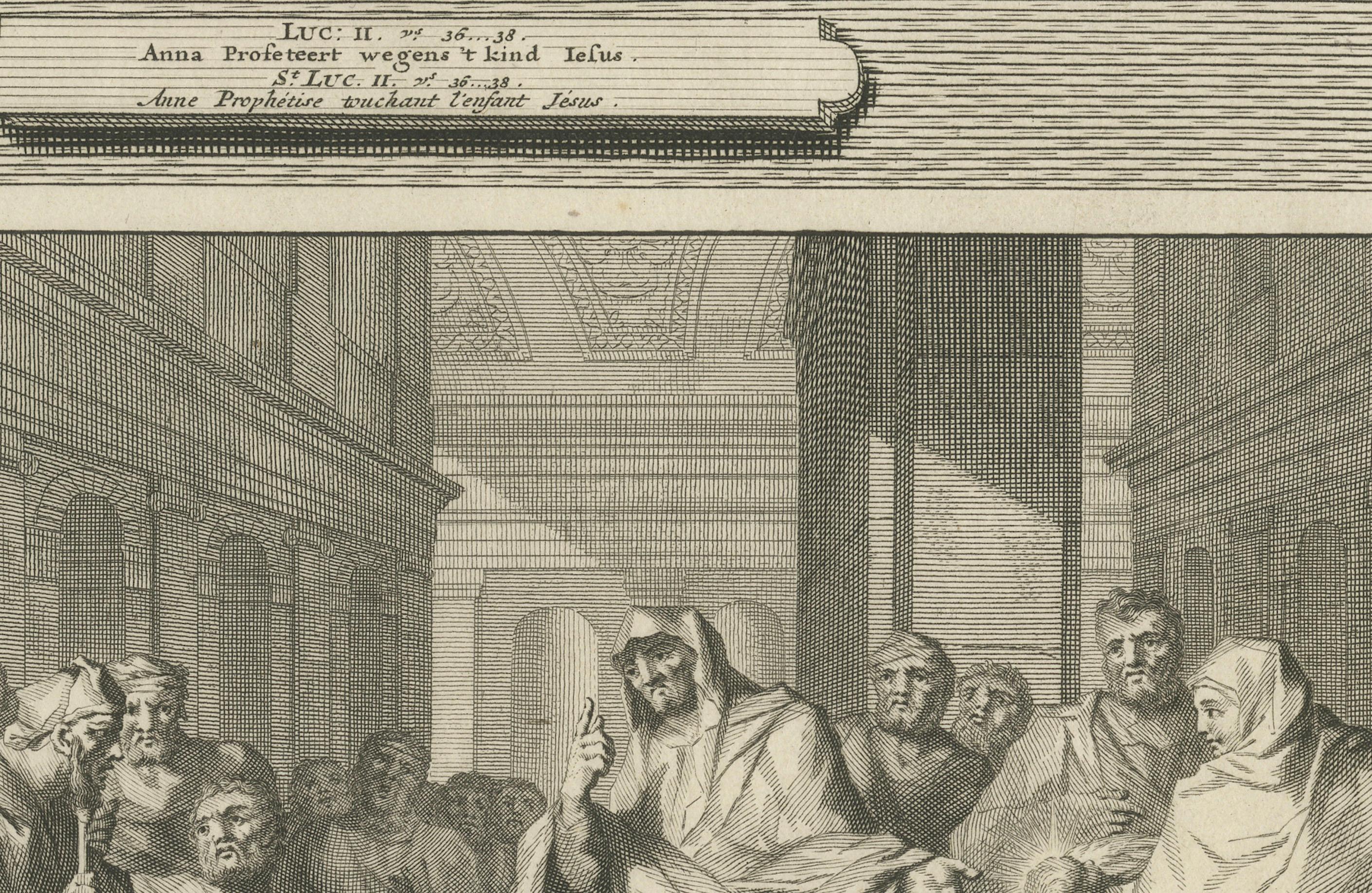 Darstellung von Christus im Tempel & Prophetin Anna, Pieter Mortier, um 1700 (Niederländisch) im Angebot