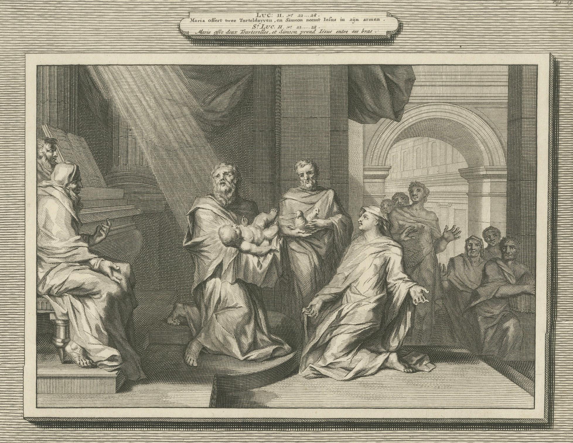 Darstellung von Christus im Tempel & Prophetin Anna, Pieter Mortier, um 1700 im Angebot 1