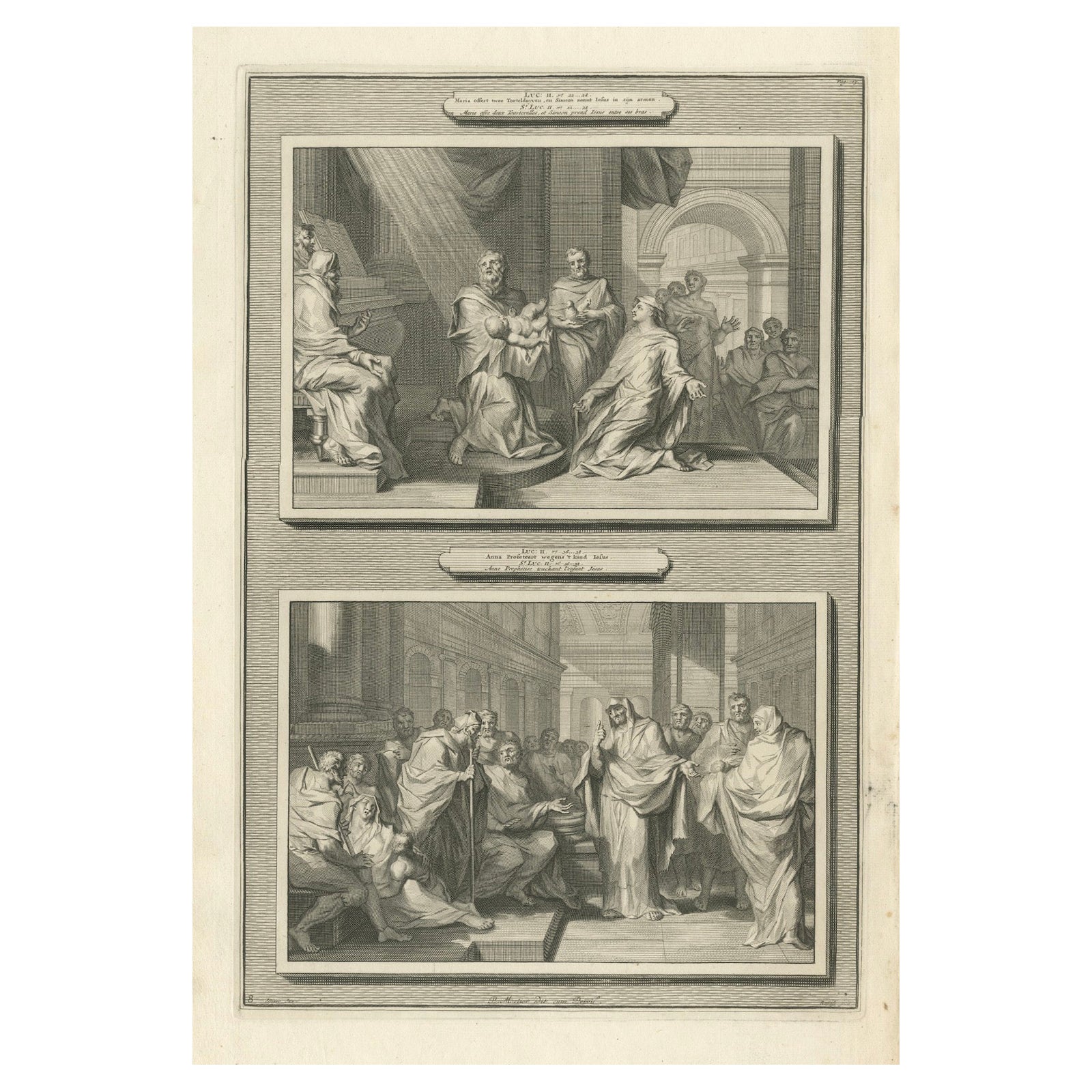 Presentation of Christ in the Temple & Prophetess Anna, Pieter Mortier, ca. 1700