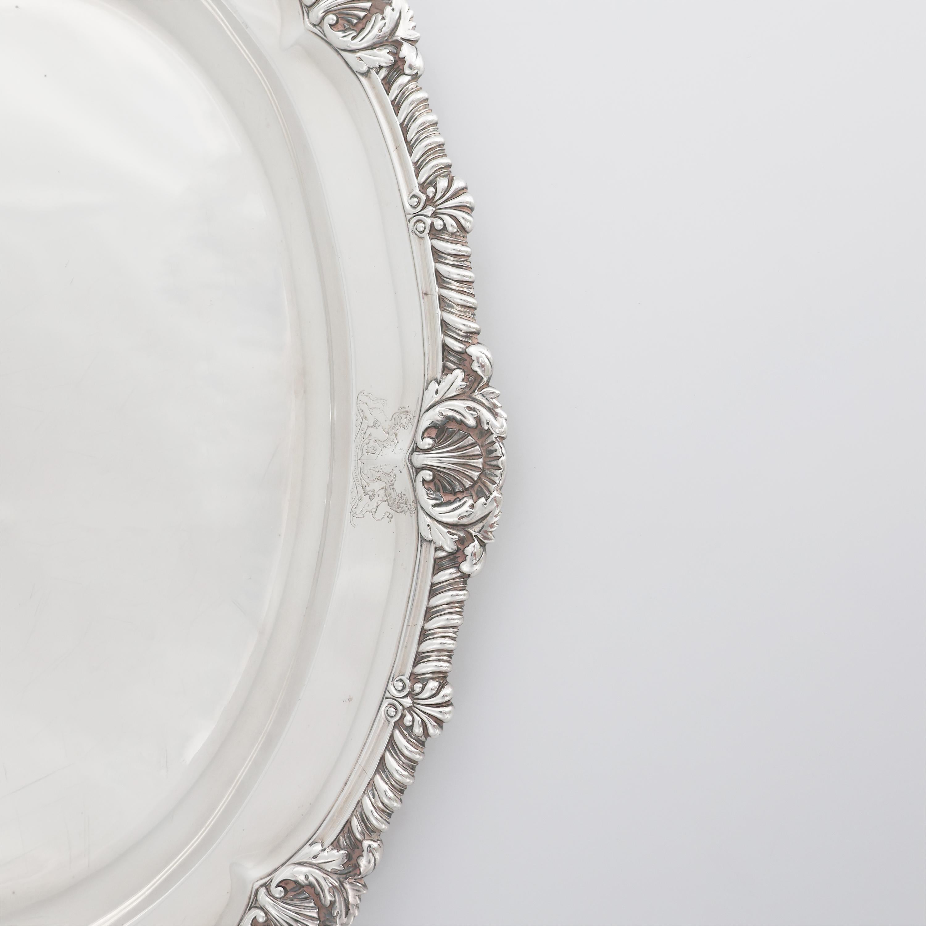 Presentoire de plata de ley Jorge IV, John Bridge, Londres 1826 en Bueno estado para la venta en Brescia, IT