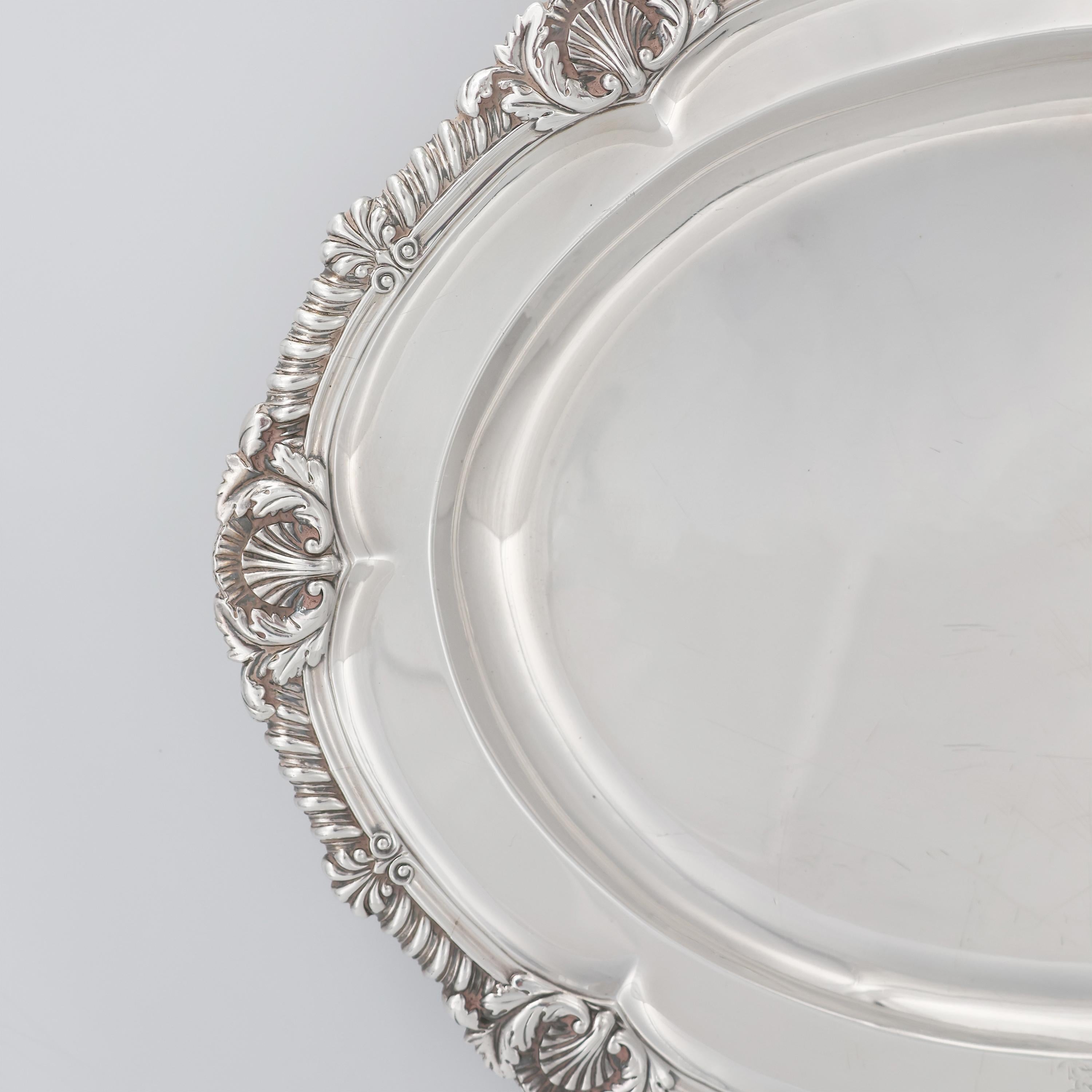 Presentoire de plata de ley Jorge IV, John Bridge, Londres 1826 Early 19th Century en venta