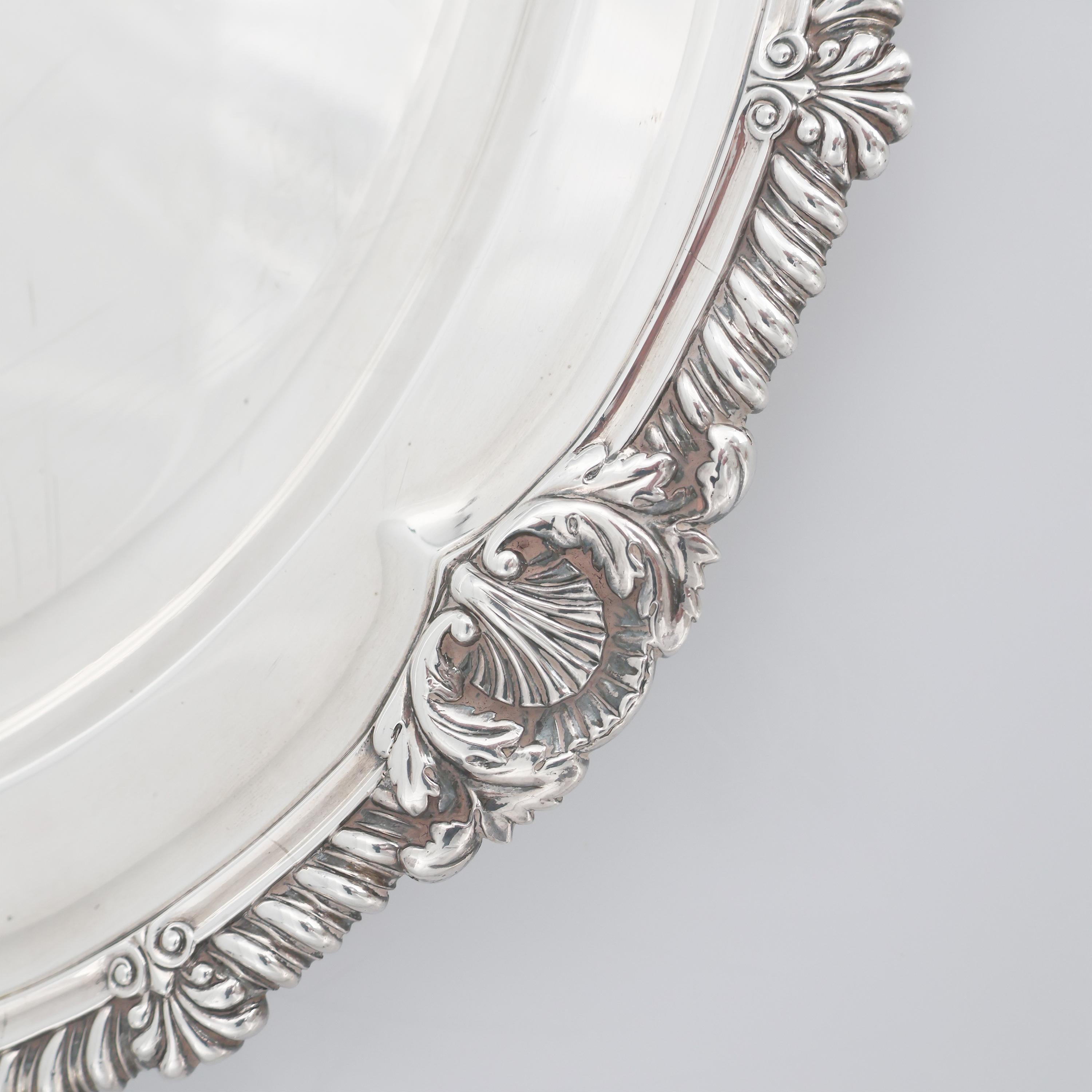Presentoire de plata de ley Jorge IV, John Bridge, Londres 1826 Plata esterlina en venta