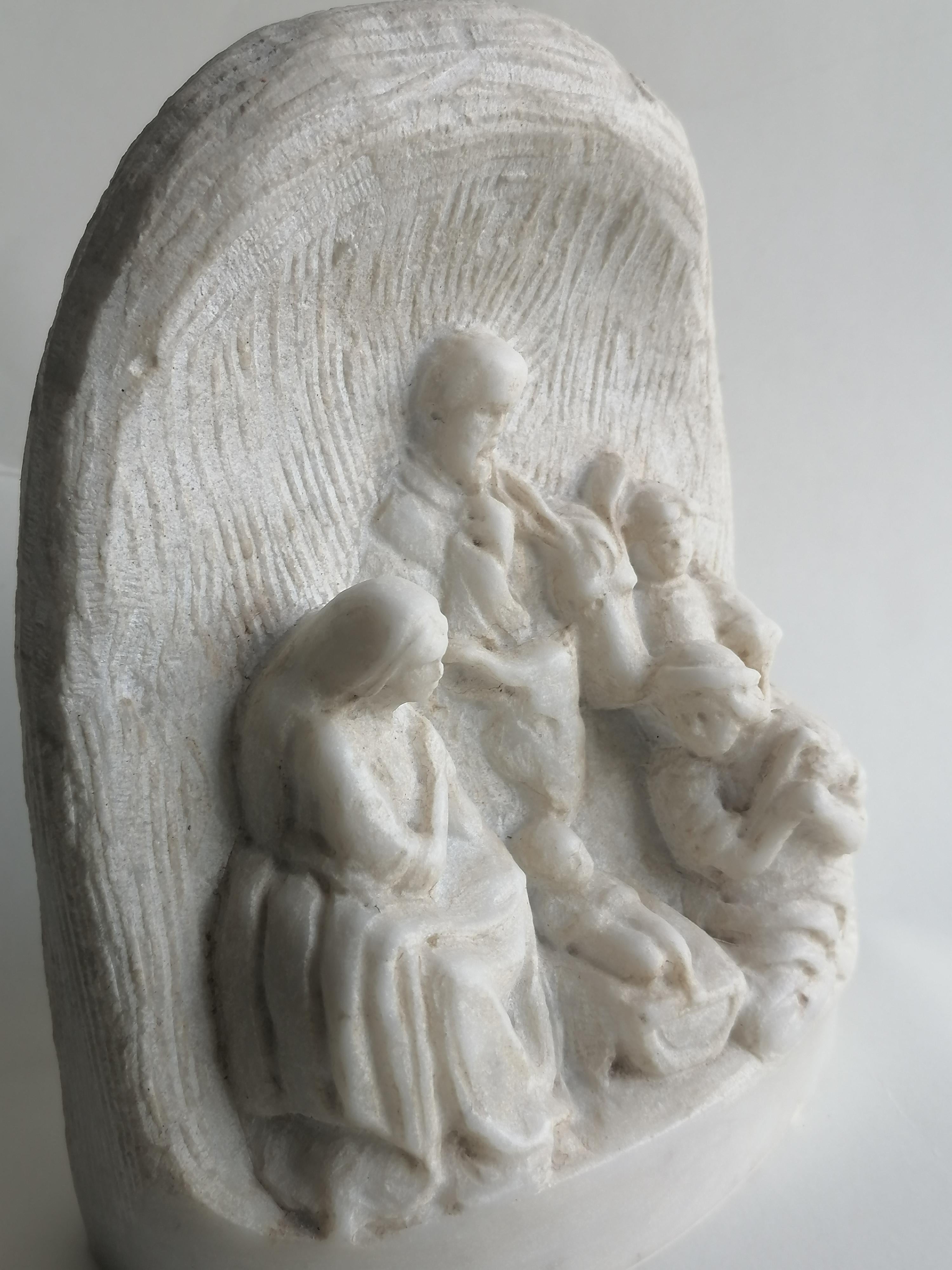 Carrara Marble White Carrara marble nativity scene - made in Italy For Sale