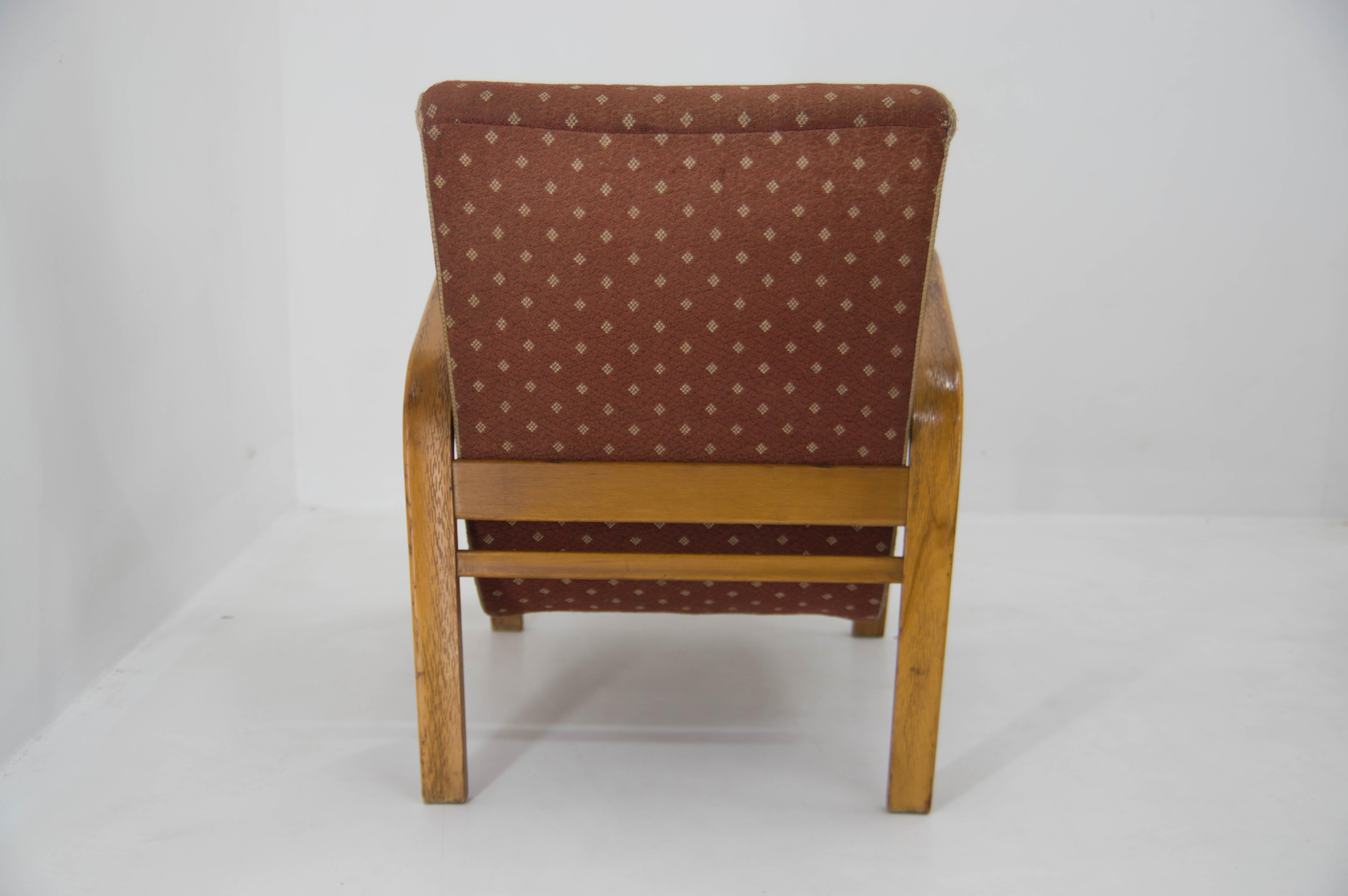 Preserved Armchair by Kozelka a Kropacek, 1950s In Good Condition For Sale In Praha, CZ