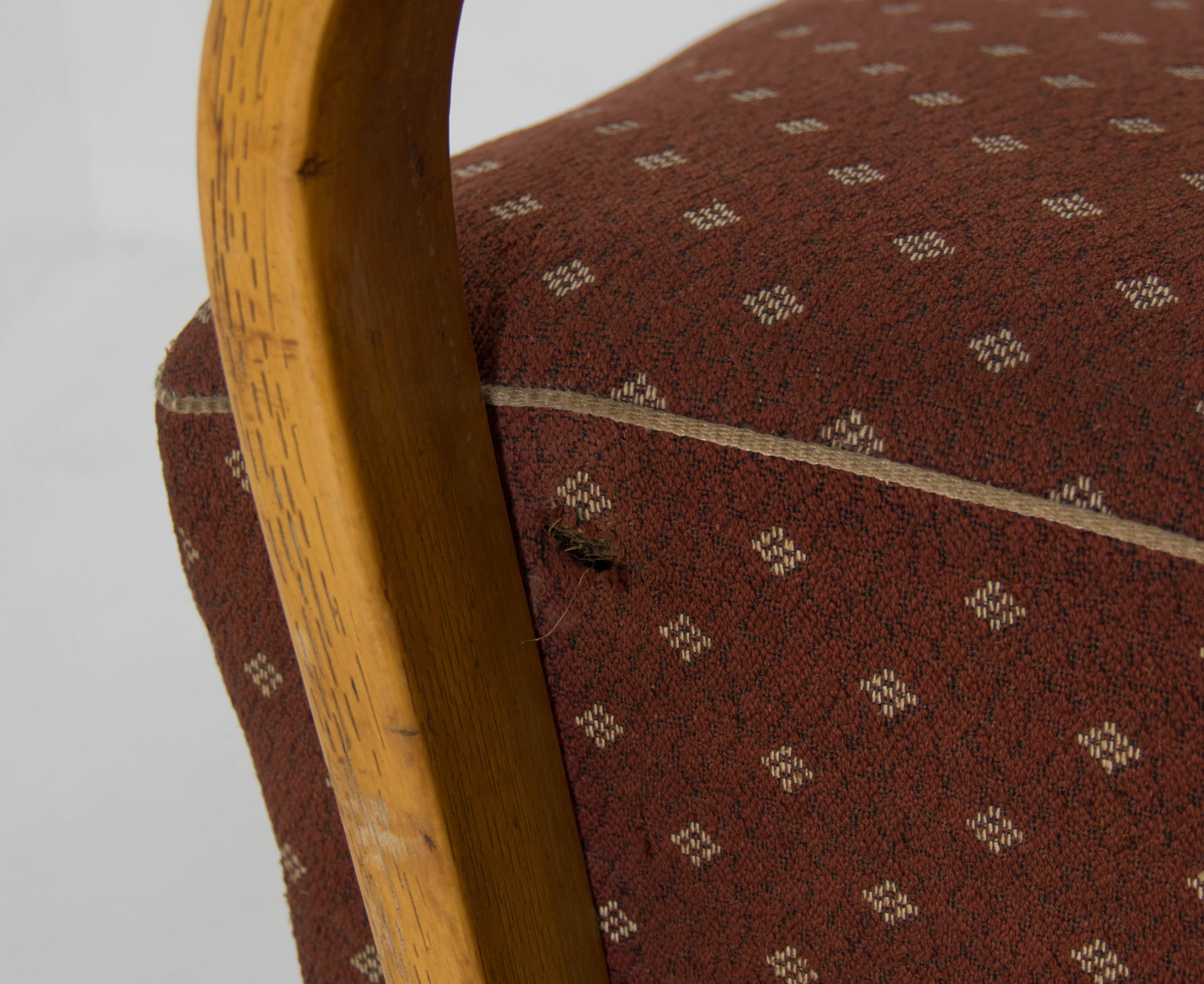 Fabric Preserved Armchair by Kozelka a Kropacek, 1950s For Sale